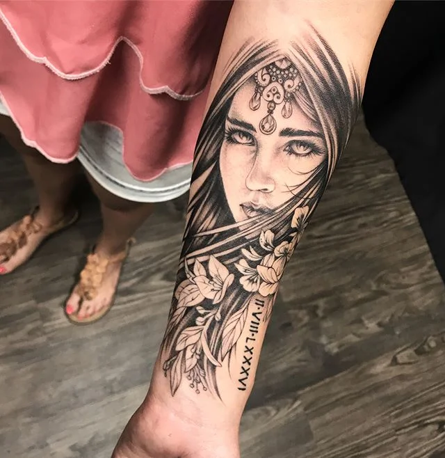 Finished this girl face tattoo this evening!  I&rsquo;d love to tattoo more pretty faces! 😍😍😍