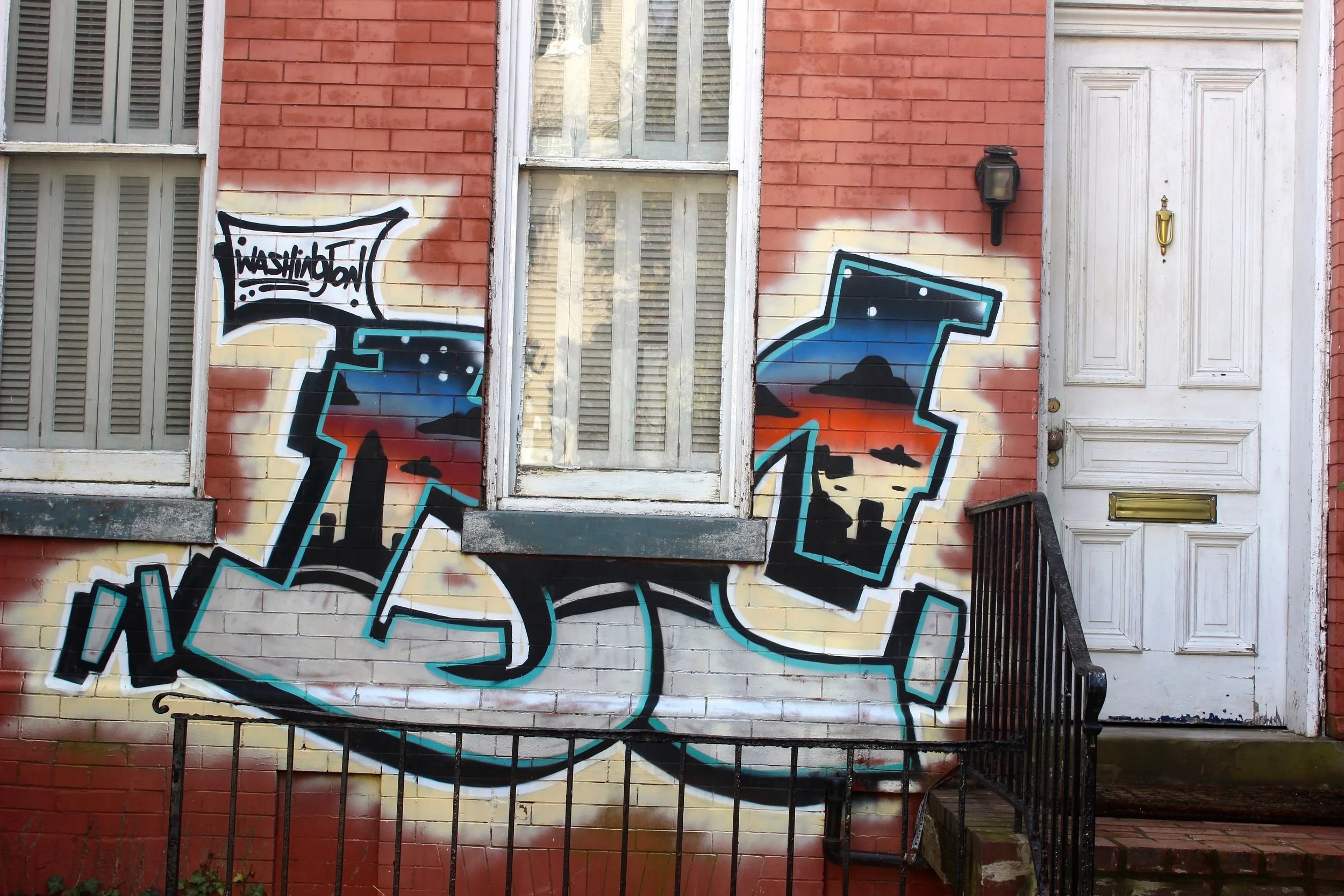 It seemed super random to me that this graffiti was on a wall of a fancy Georgetown home, but I dig it. 