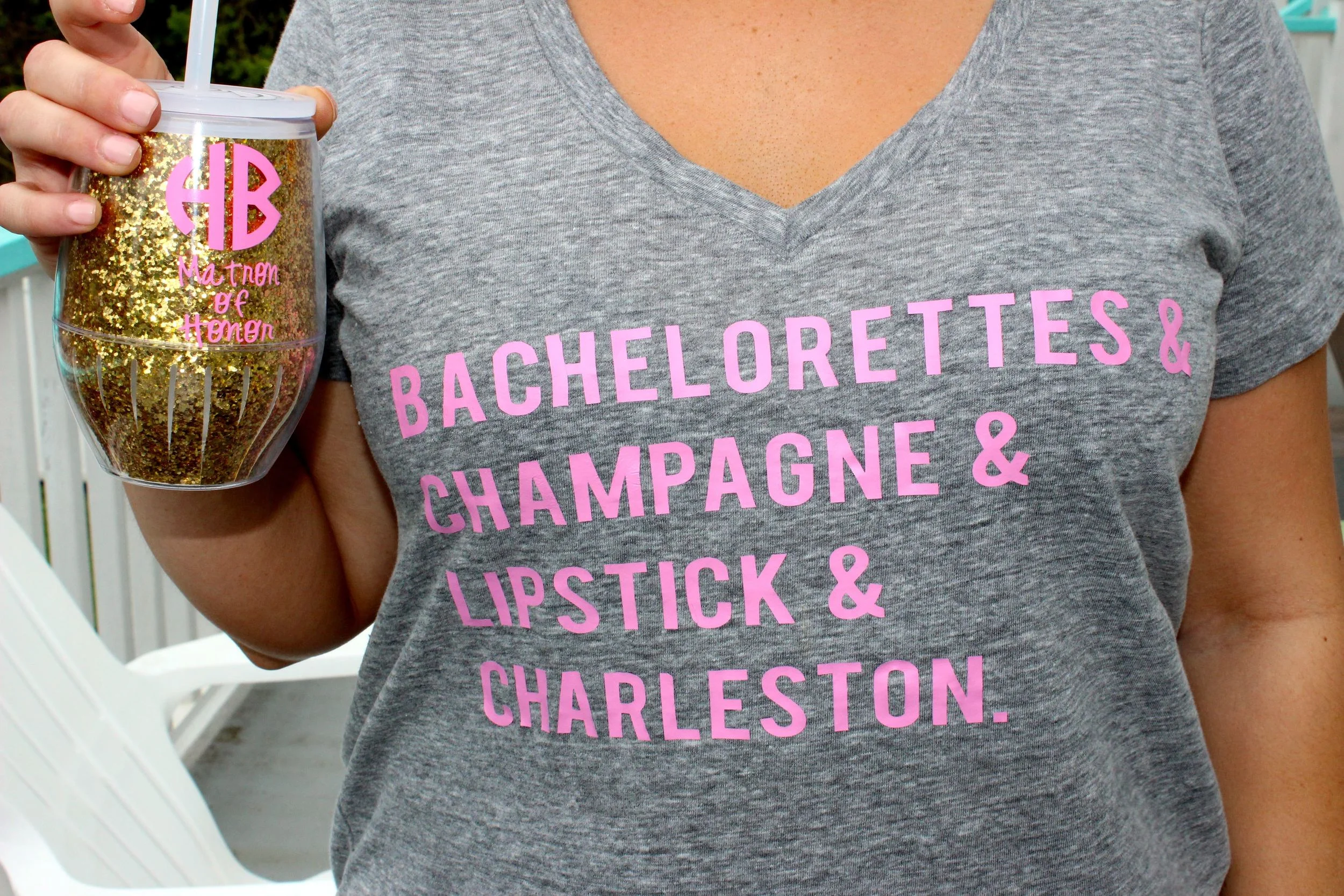 I had cups made for everyone so we could drink and the beach and not worry about getting in trouble :) How cute are these shirts! My Matron of Honor, Hope must have been a t-shirt designer in her former life! So fun! 
