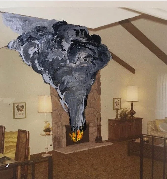 Painting on Photograph (Fire)