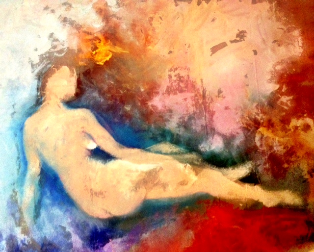 Grand Odalisque (reinterpreted),2013. Acrylic on canvas, 6' x 7'.