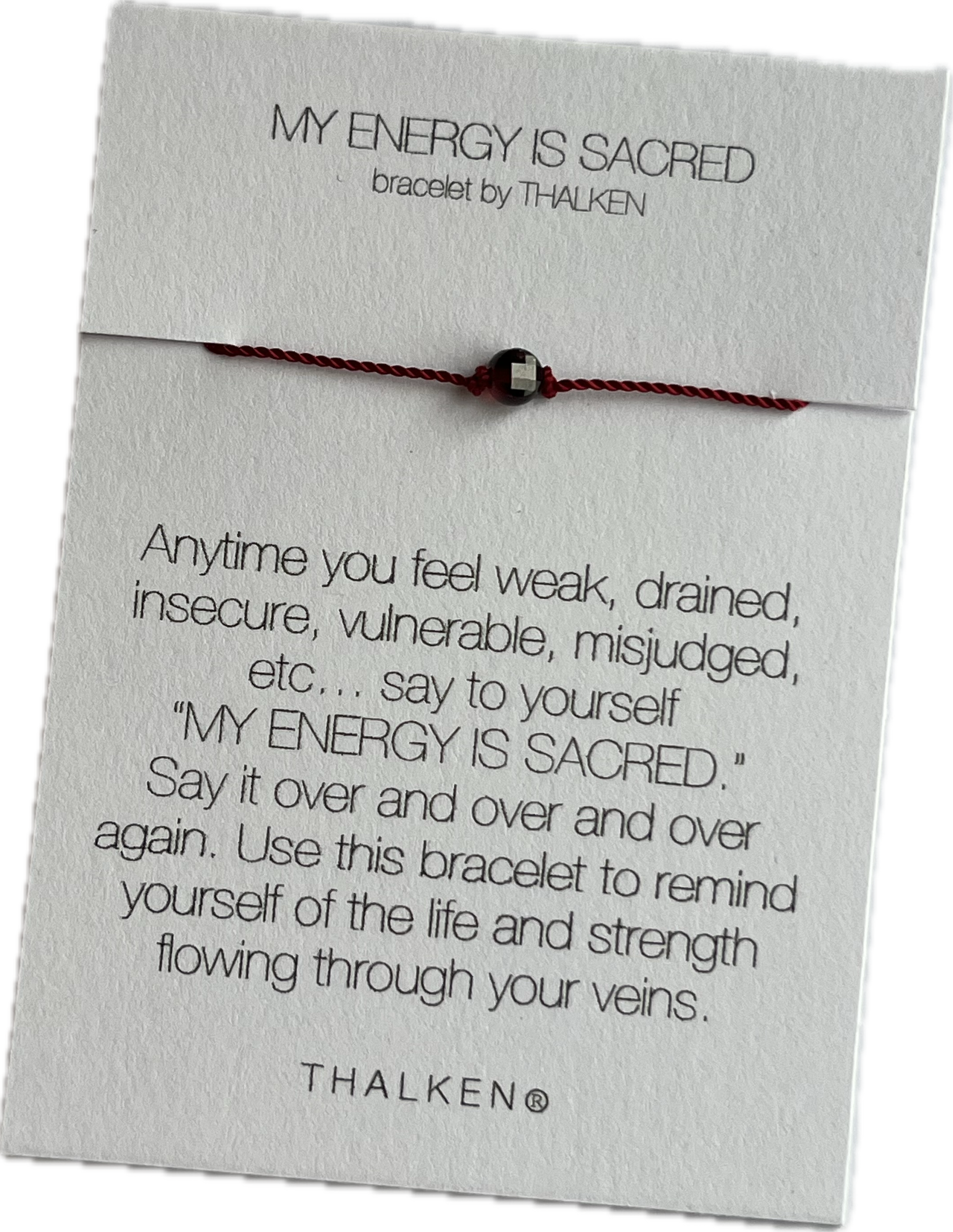 mantra good vibes bracelet my energy is sacred thalken bracelet