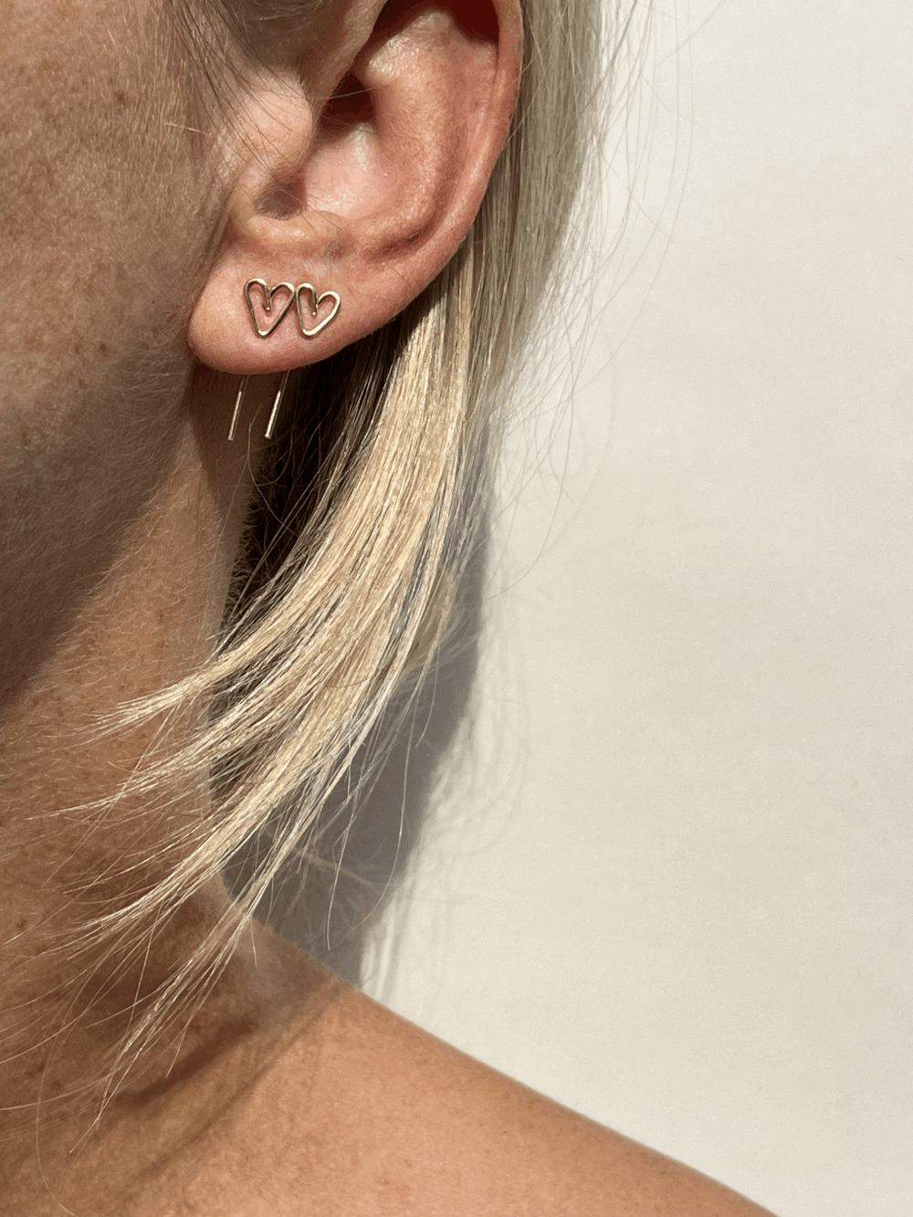 Petite Heart Flat Back Earrings — T H A L K E N