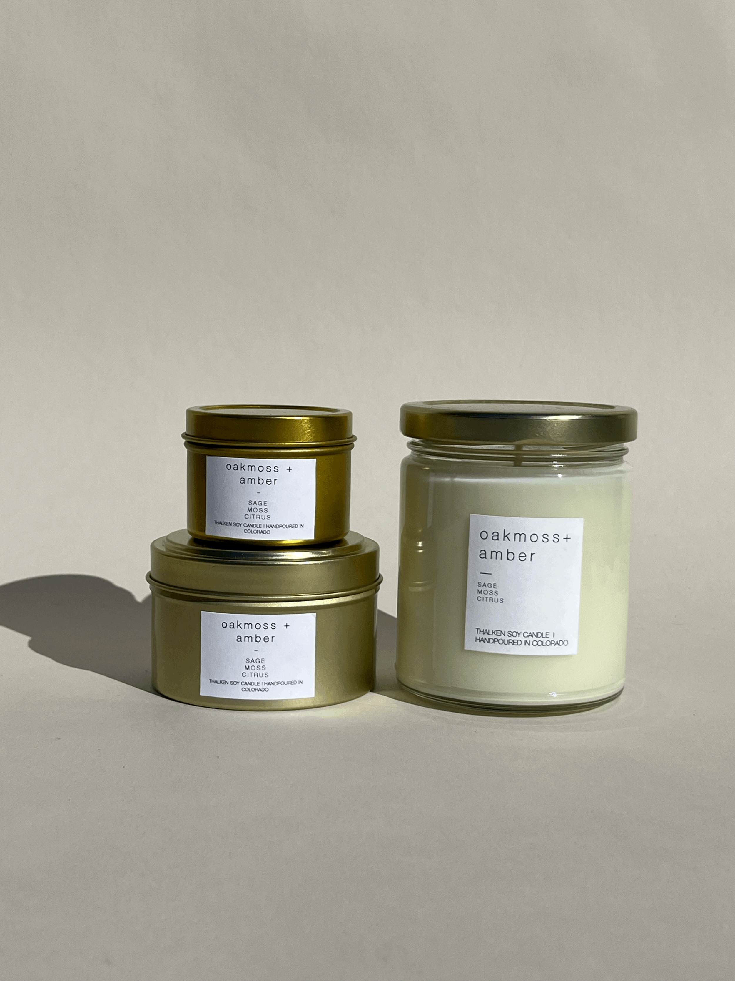 Oakmoss + Amber candle
