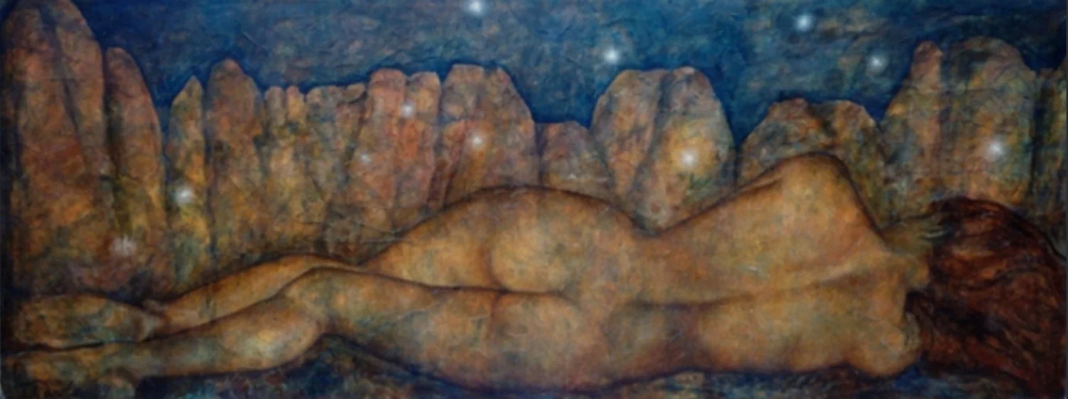 Anochecer Mixed media 23.5" x 59"