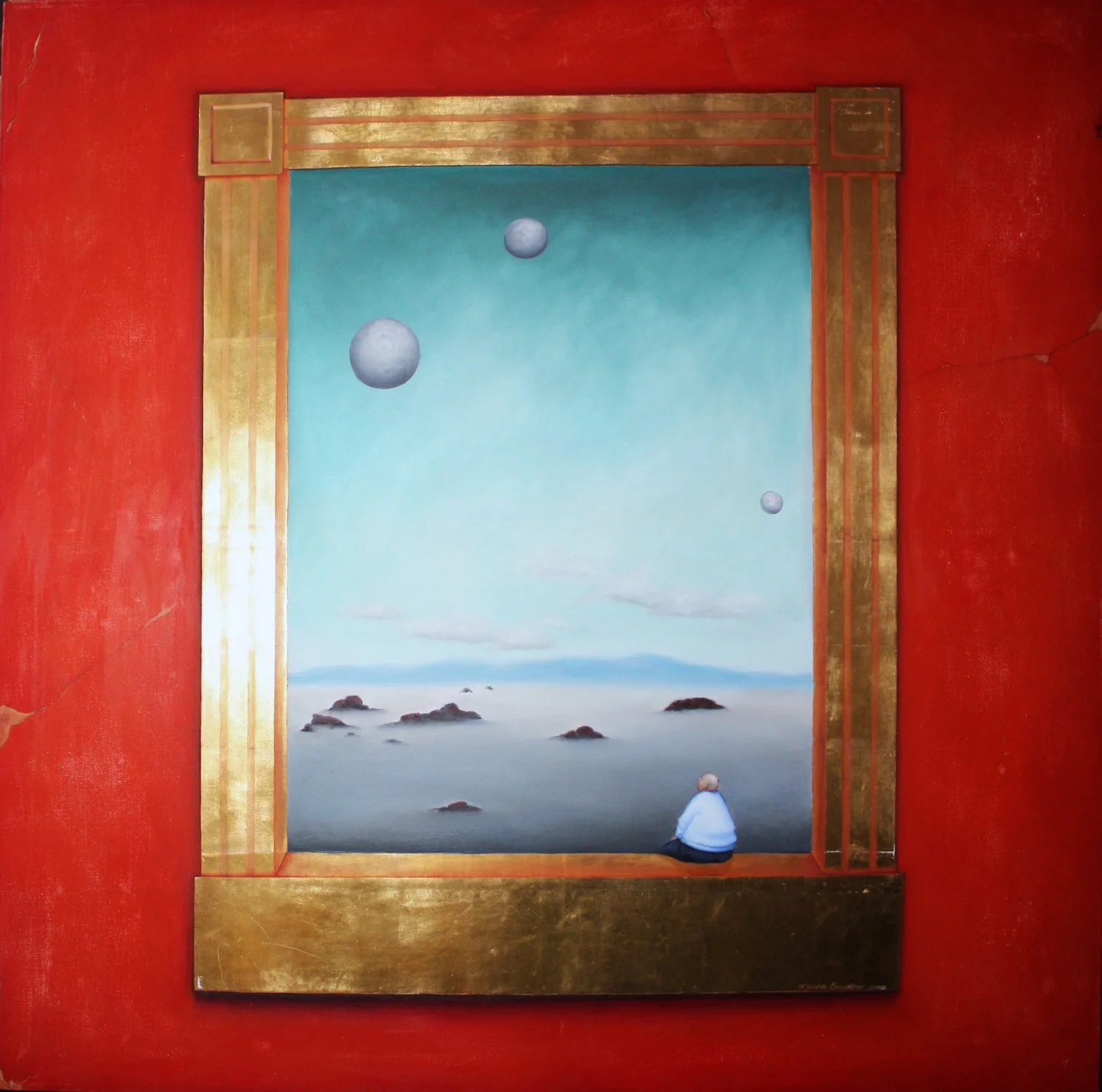 Jupiter Person Oil and gold leaf on canvas 36”x 36”