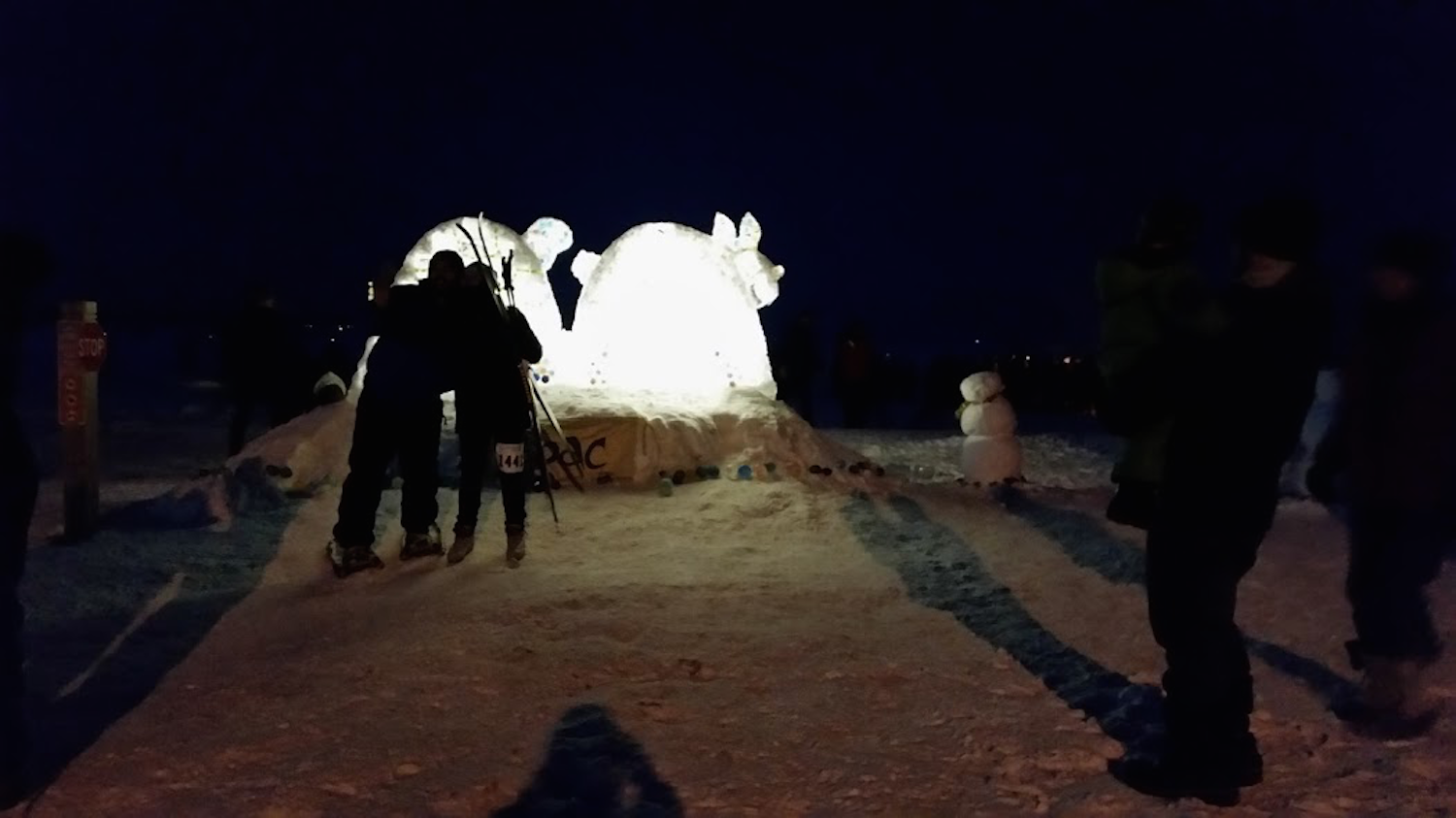 The Tortoise & The Hare Ice Sculpture for Book Across the Bay Ashland, Wisconsin, Feb 2016