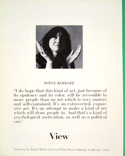 View: Joyce Kozloff [Volume III No.3] (1981)