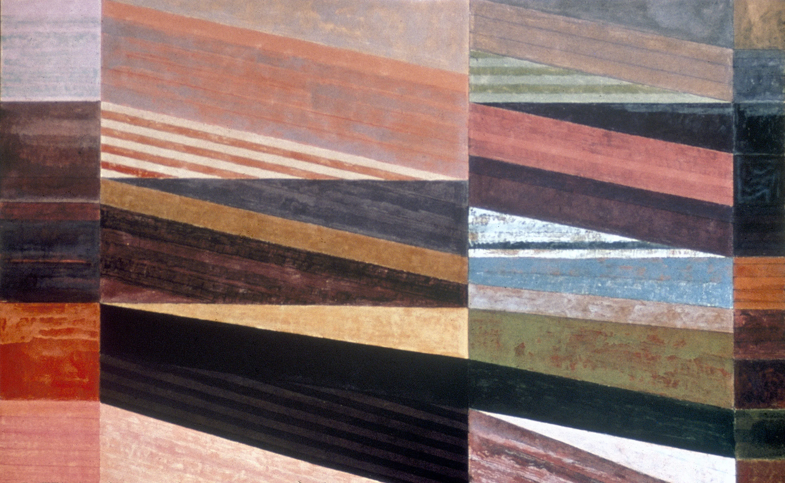 Futurist Painting with 15 (Large and Small) Boxes, 1971, acrylic/canvas, 60 x 80”