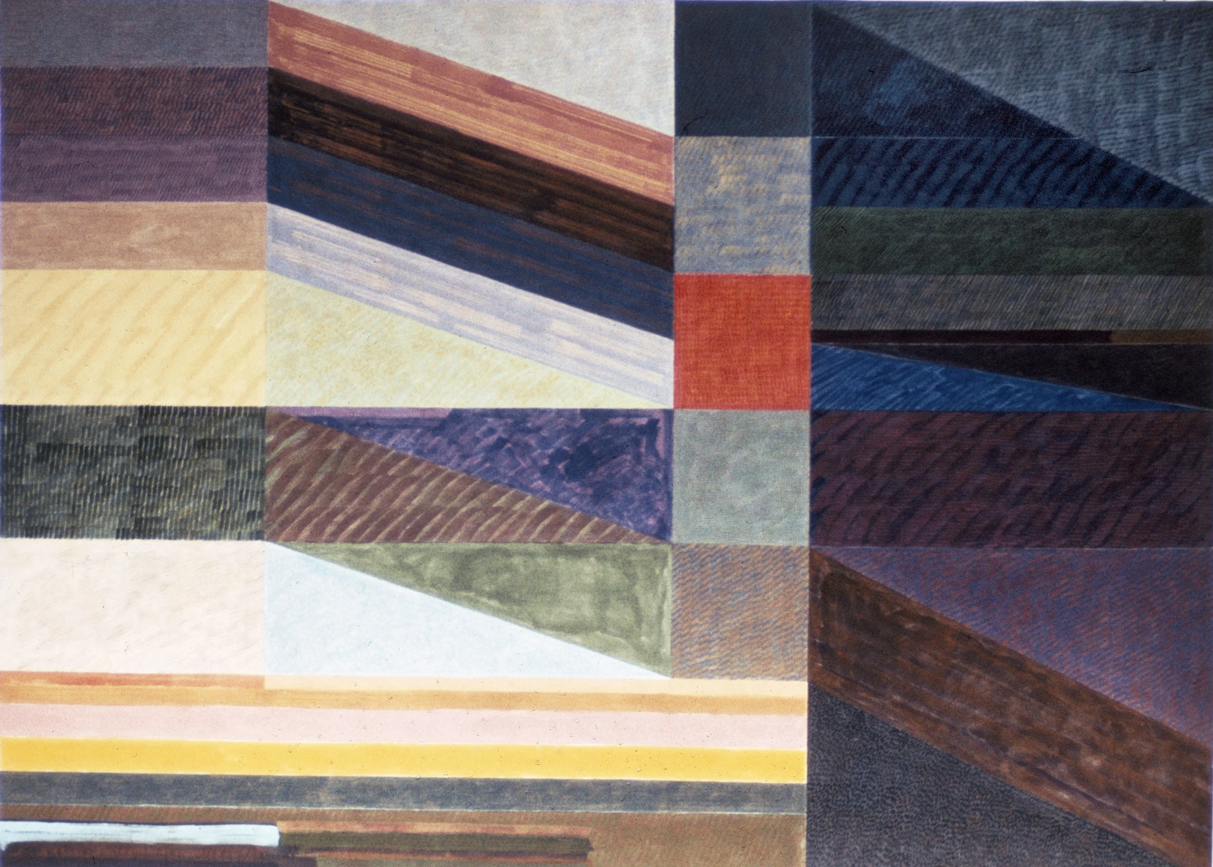 5 Interior Views, 1973, acrylic/canvas, 59 x 58"