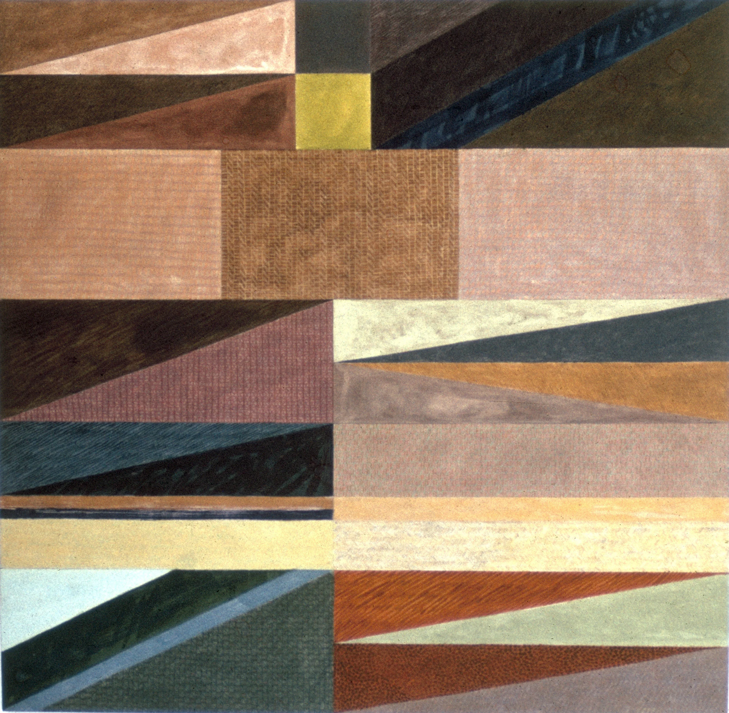 Enchanted Mesa (5 Stratifications), 1973, acrylic/canvas, 59 x 58”