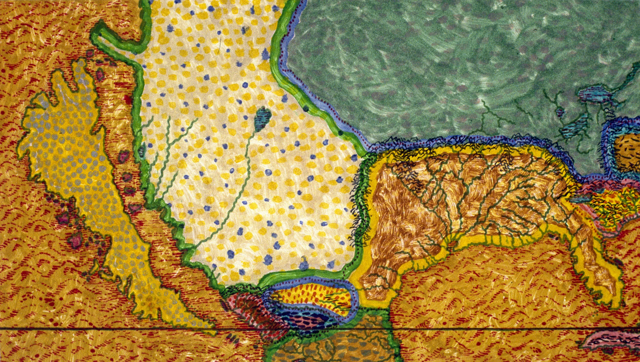 New Mexico and Florida 1656-6 #4, 1999, litho-monoprint, watercolor, ed. 15, 6.5 x 11.5”