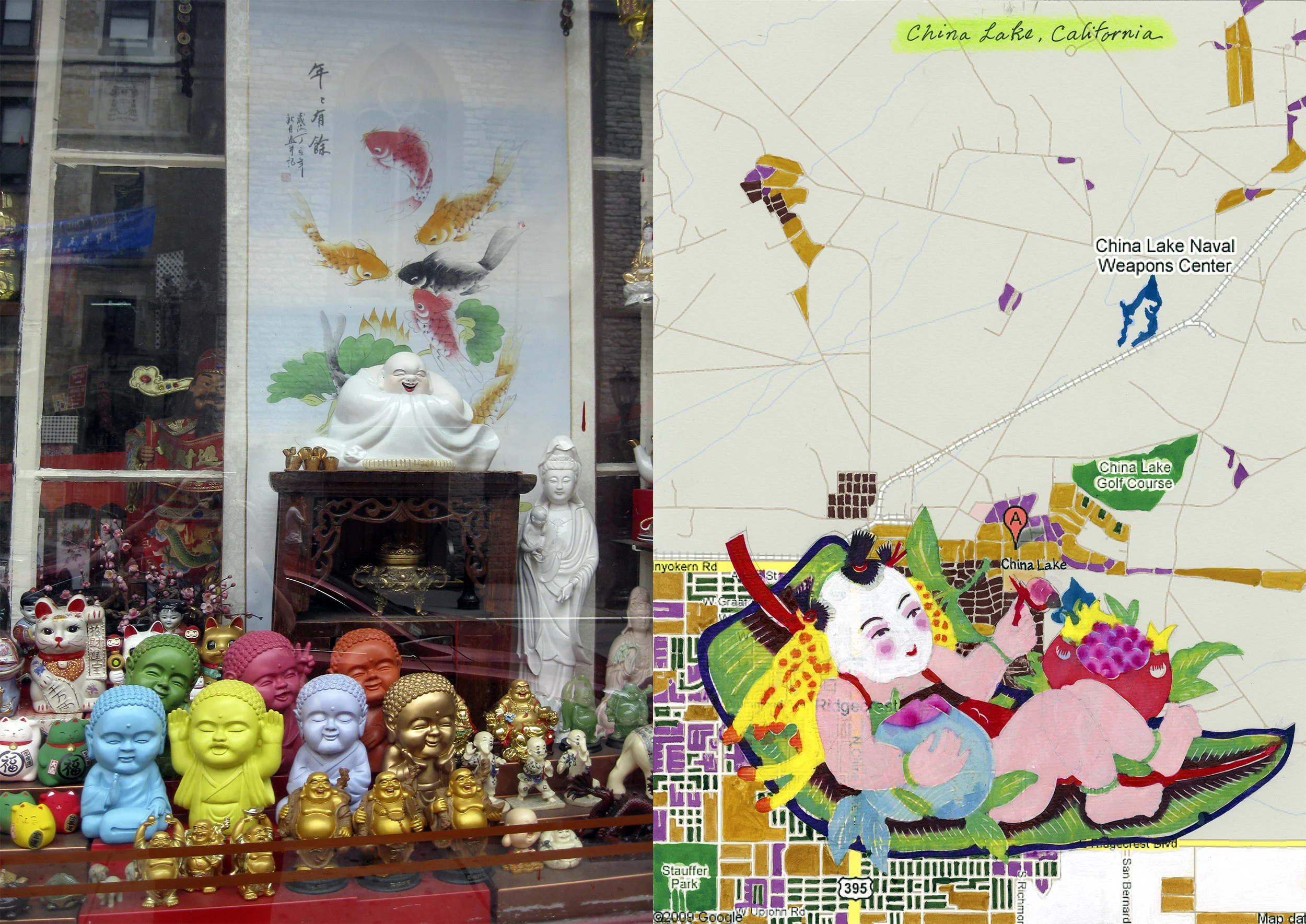 China_Lake_California, 2010, digital inkjet print, collage, acrylic/paper, 12 x 17”