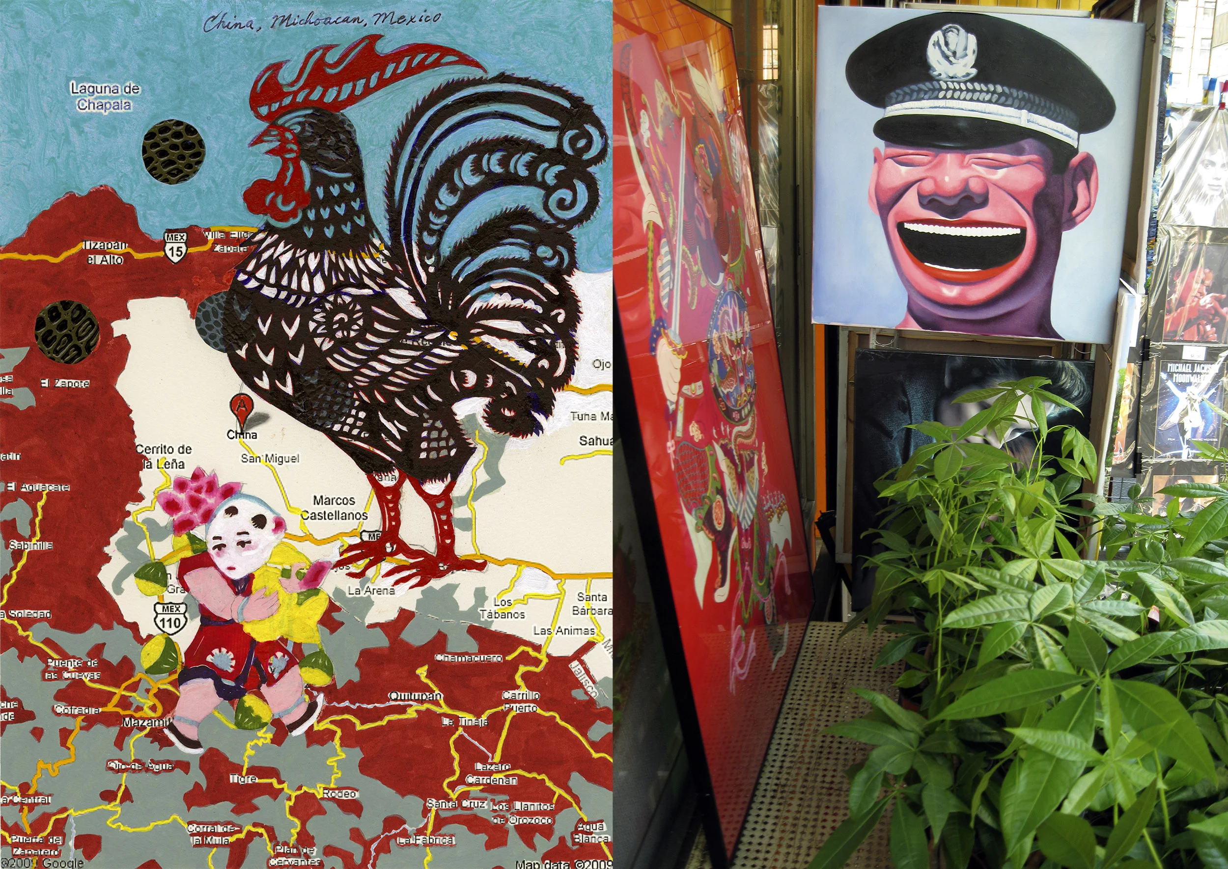 China_Michoacan_Mexico, 2010, digital inkjet print, collage, acrylic/paper, 12 x 17”