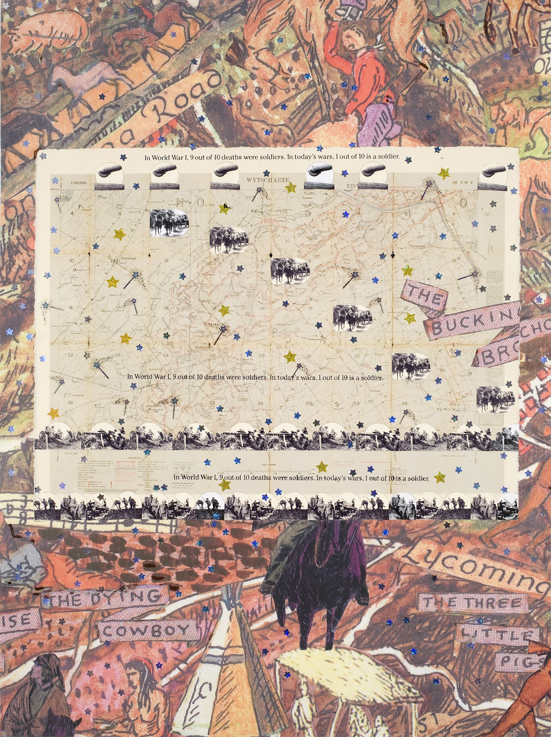 Manifest Destiny I, 2008, collage, digital inkjet print/paper, 39.75 x 29.5”