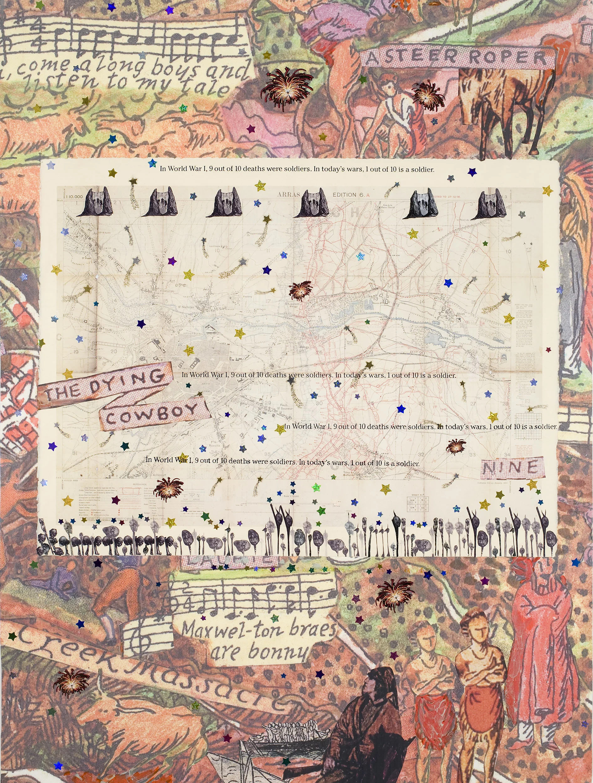 Manifest Destiny II, 2008, collage, digital inkjet print/paper, 39.75 x 29.5”