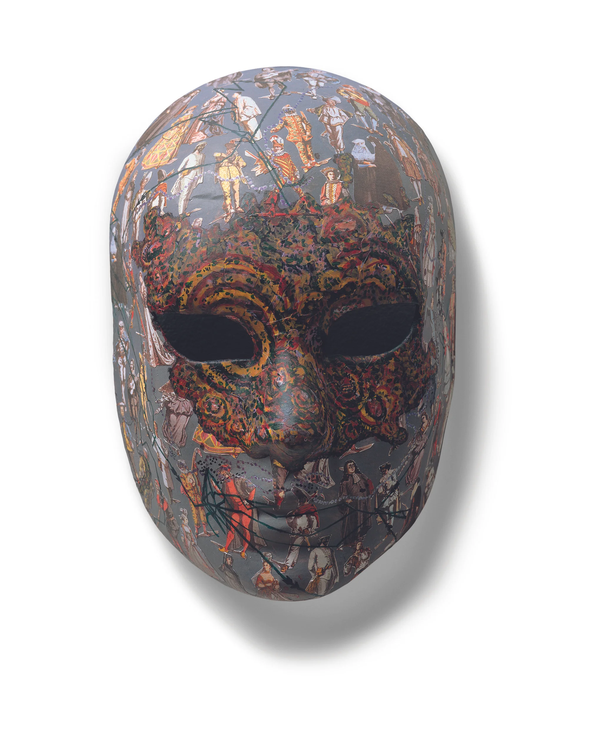 Voyages #21: Pohnpei, 2004, acrylic, collage/cast paper, 8.25 x 6.25 x 3.5”