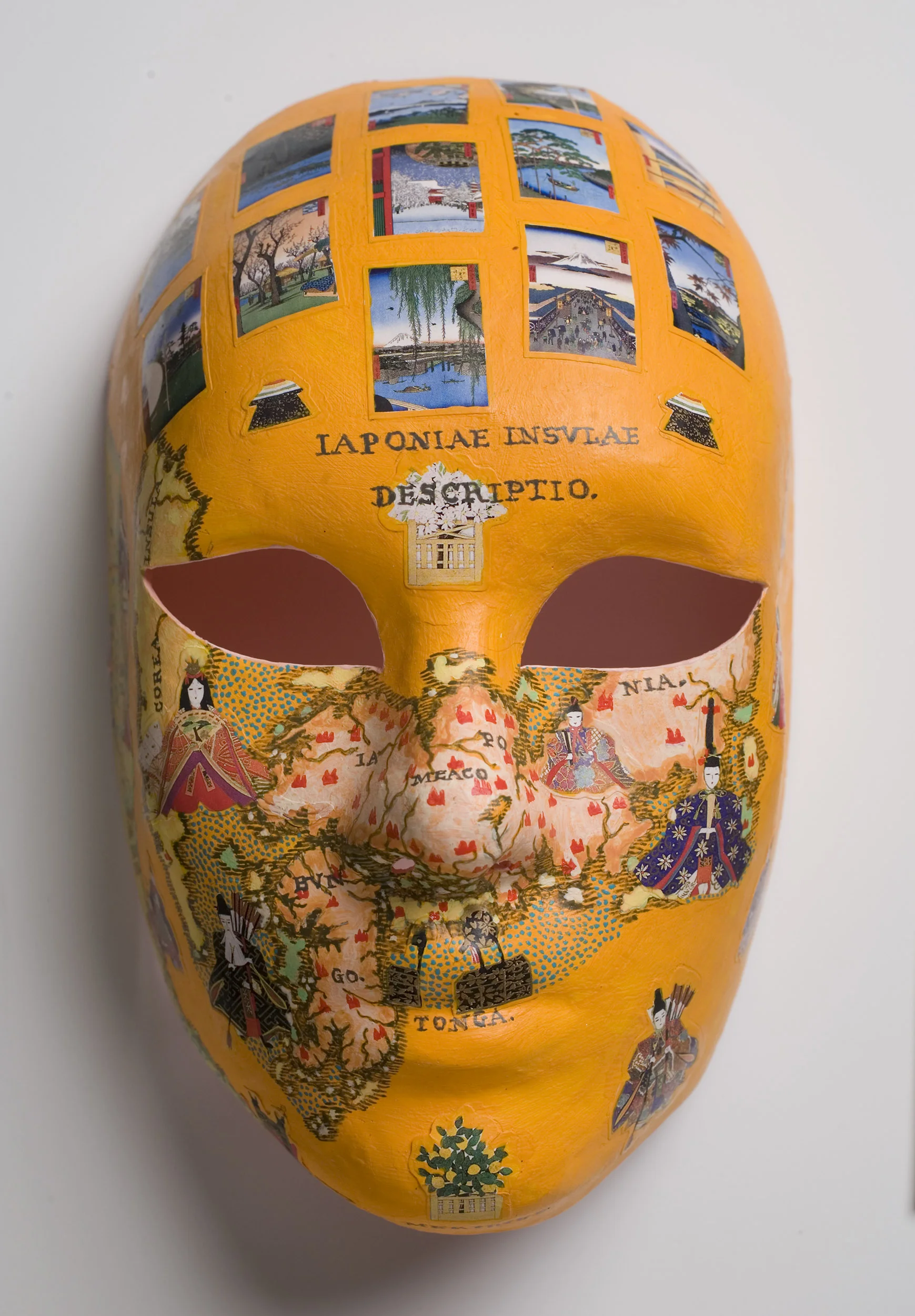 Voyages #40: Iaponiae Insula, 2006, acrylic, collage/cast paper, 8.25 x 6.25 x 3.5”