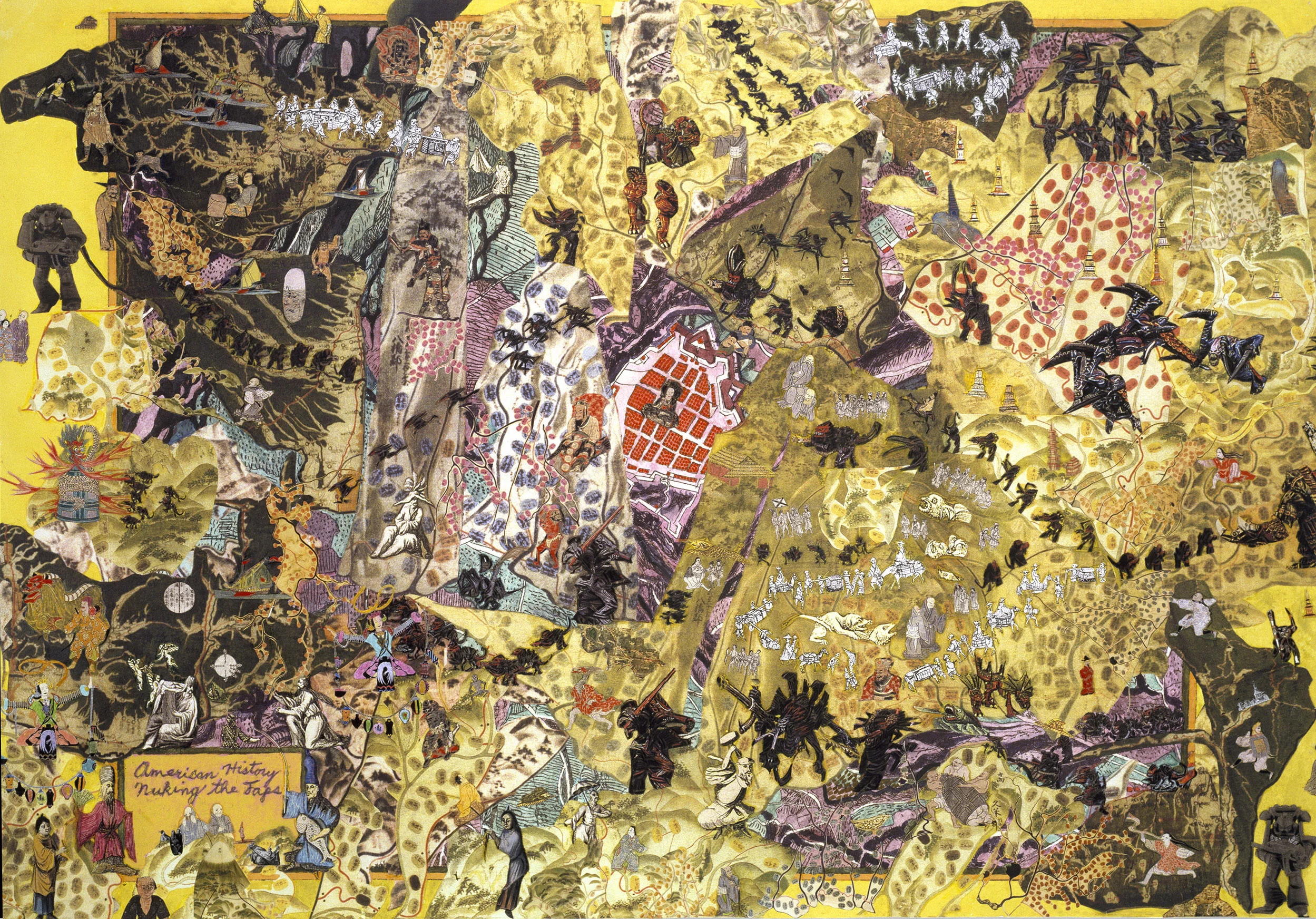 American History: Nuking the Japs, 2004, mixed media/paper, 33 x 47.75”
