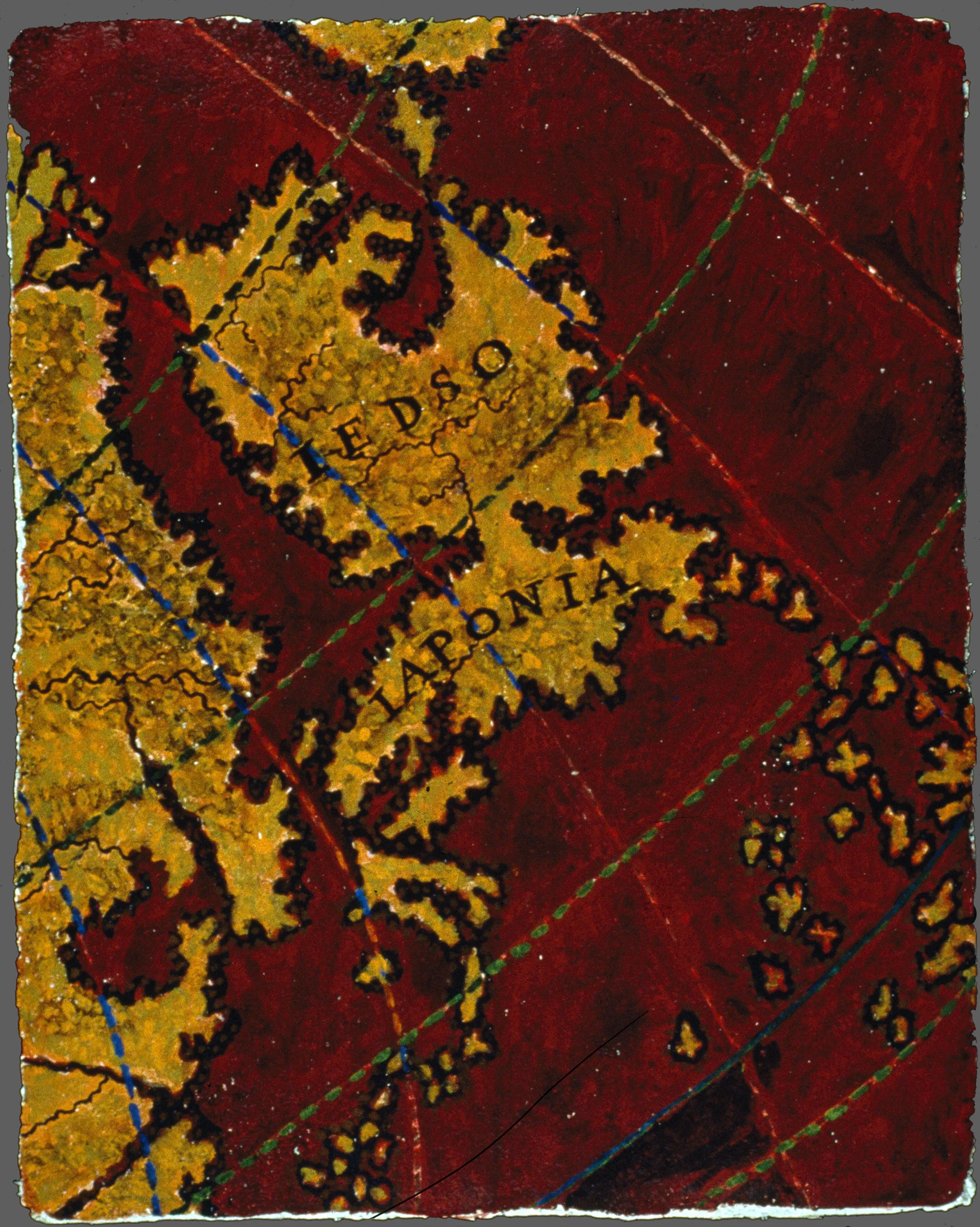 Knowledge #25: Japan and Ezo, 1705, 1998, fresco/wood, 10 x 8”