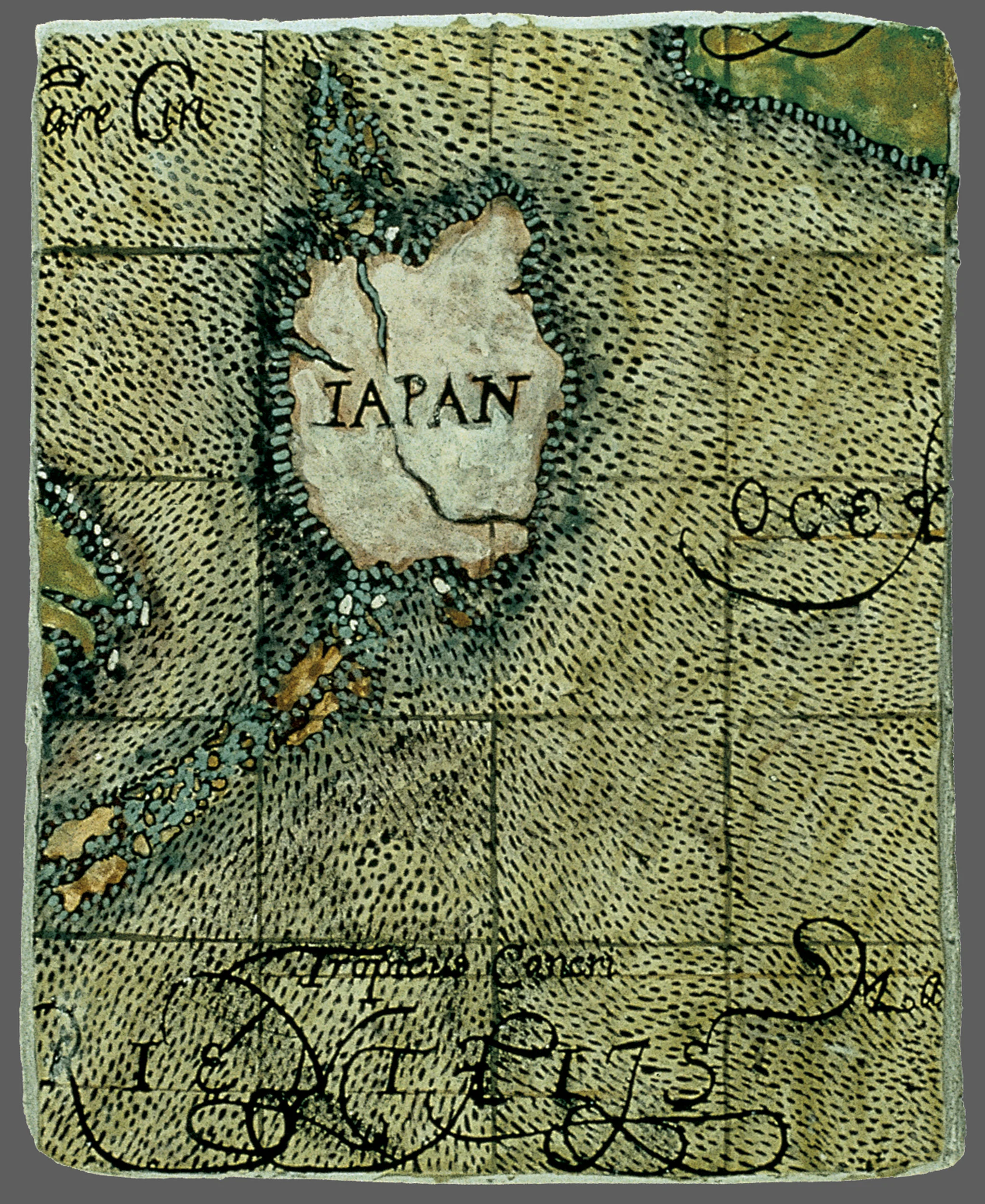 Knowledge #17: Japan and the Island of Korea, 1595, 1998, fresco/board, 8.25 x 8.75”