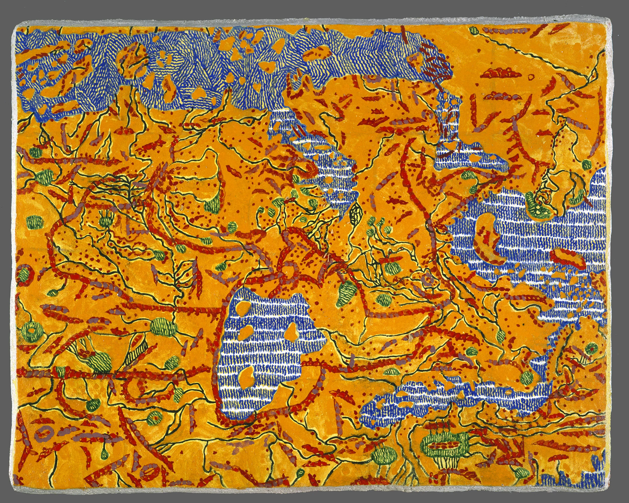 Knowledge #28: the Near East, 1154, 1998, fresco/wood, "8 x 10”
