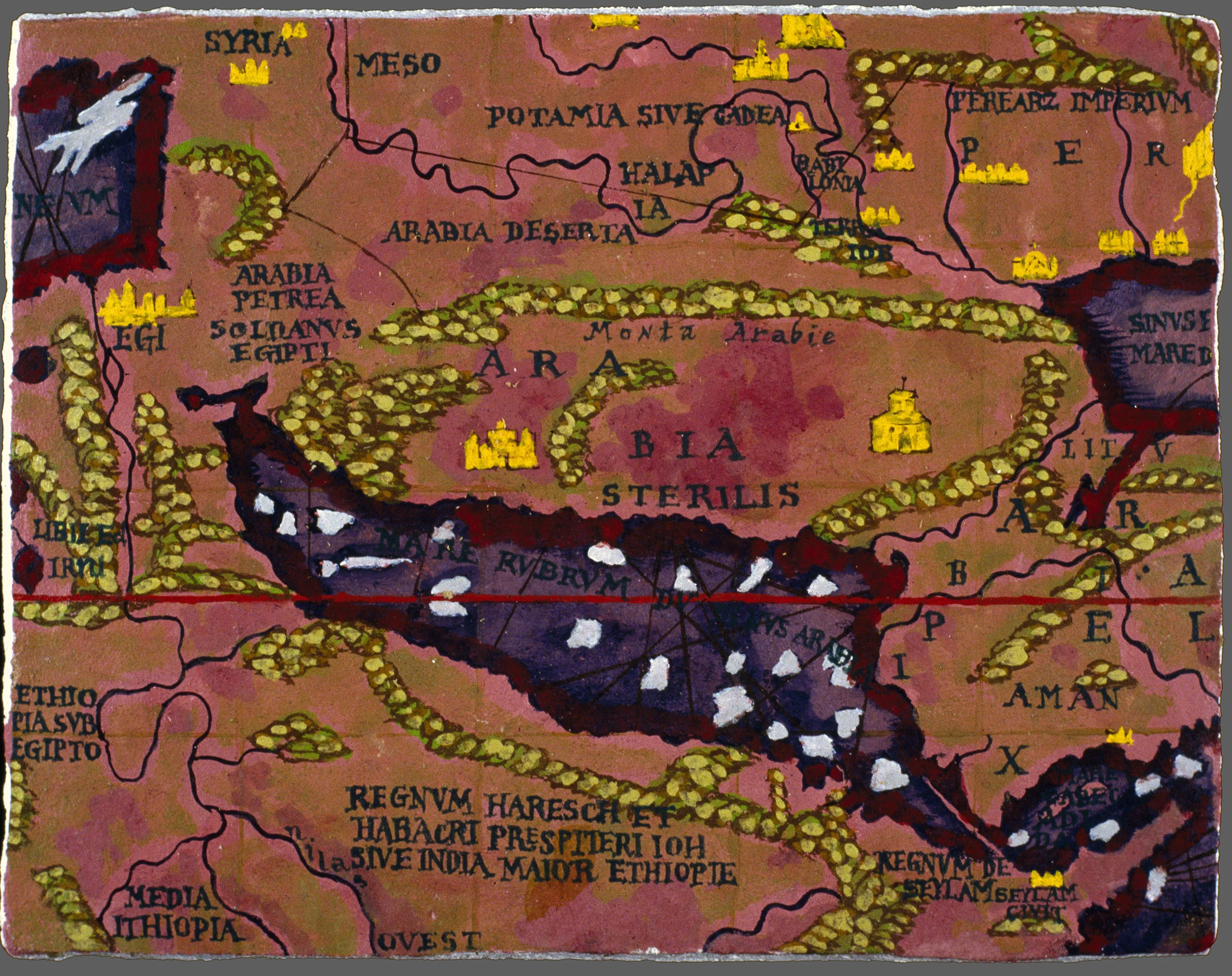 Knowledge #34: Palestine and the Holy Land, 1482, 1998, fresco/wood, 8 x 10” 