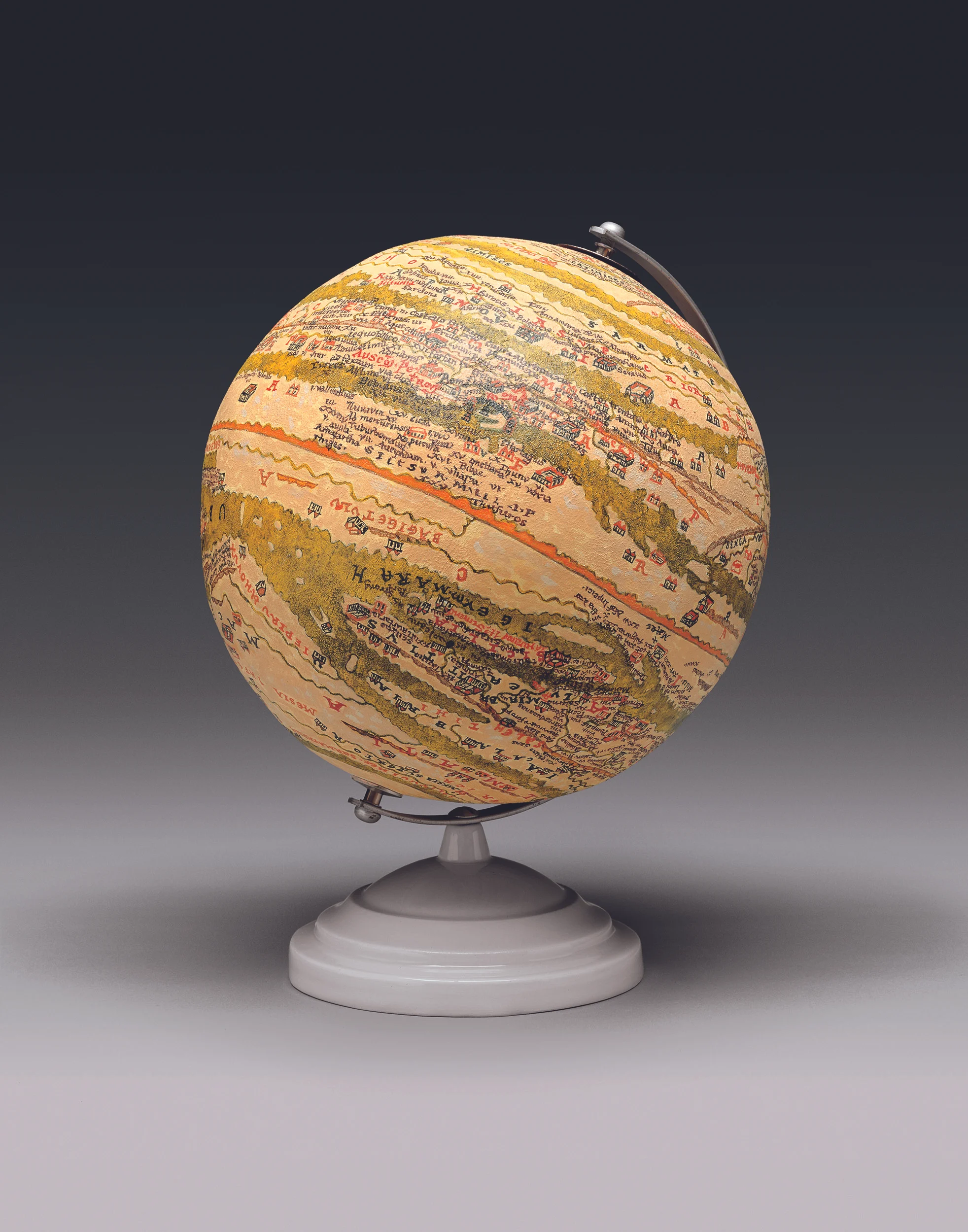 Knowledge #73: 1st cen. A.D., 1999, acrylic, plaster/cardboard, porcelain, 31” cir.
