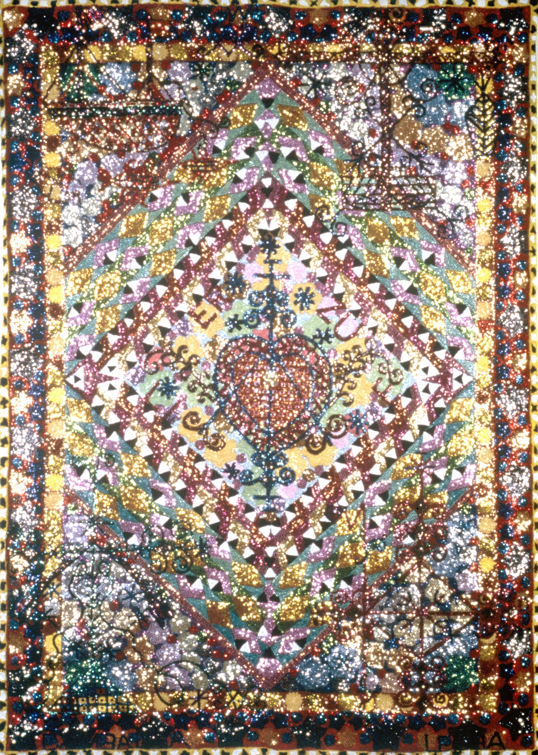 Agwe-Gheda-Erzulie-Damballe, 1986, sequins, beads/canvas, 72 x 48”