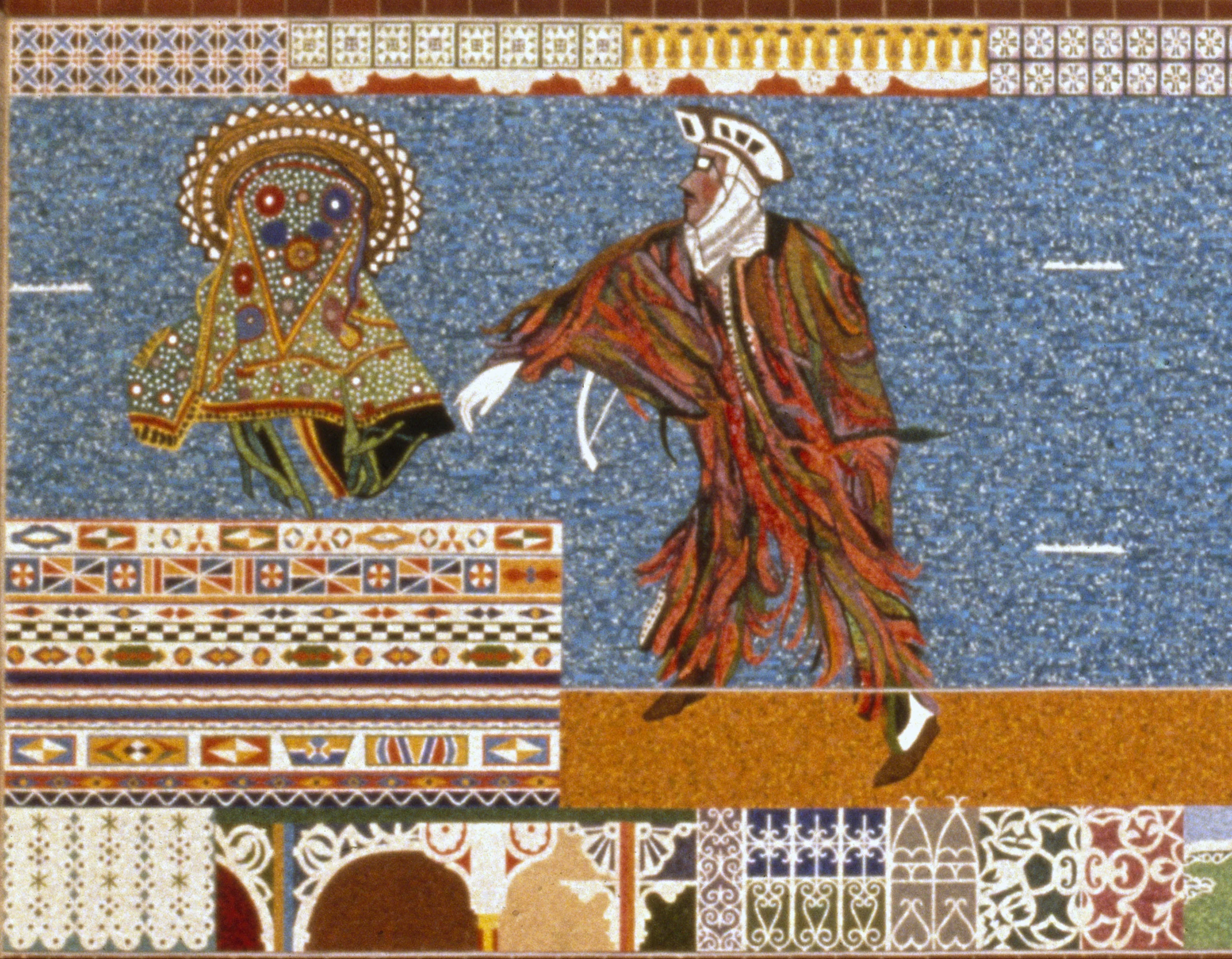 mosaic wall, left detail