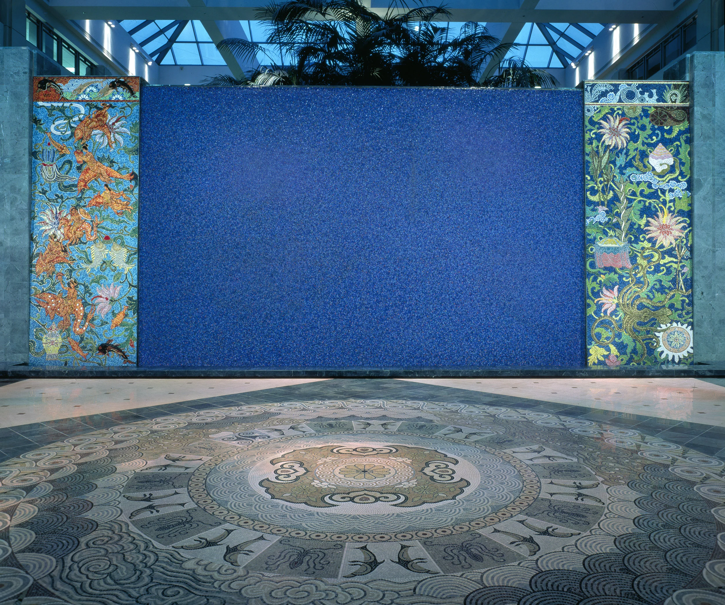 UNDERWATER LANDSCAPES, 1989, glass, marble mosaic, floor 240” diam.