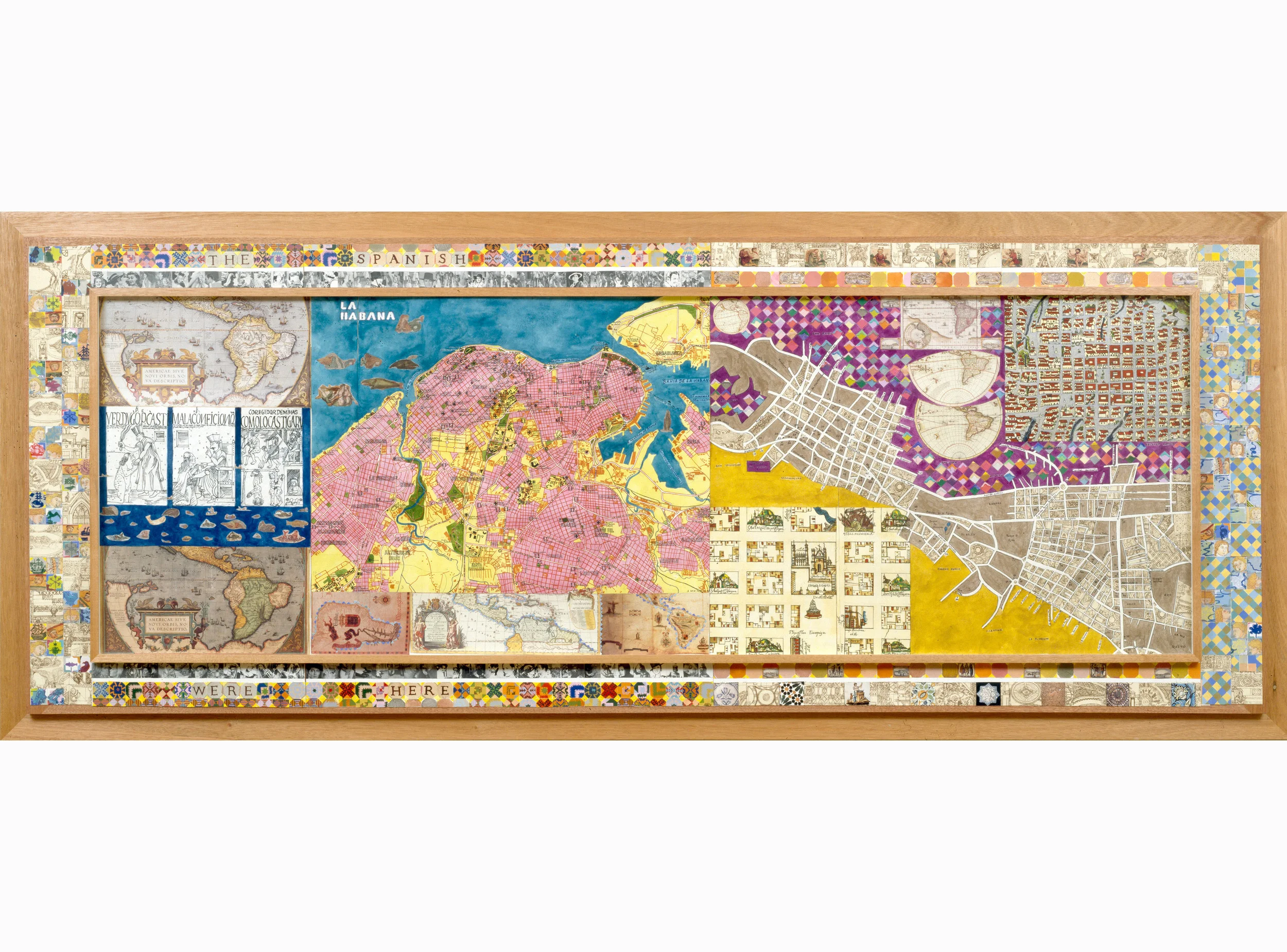 The Spanish Were Here, 1995, watercolor, mixed media, collage/paper/wood, 29.25 x 75.75”