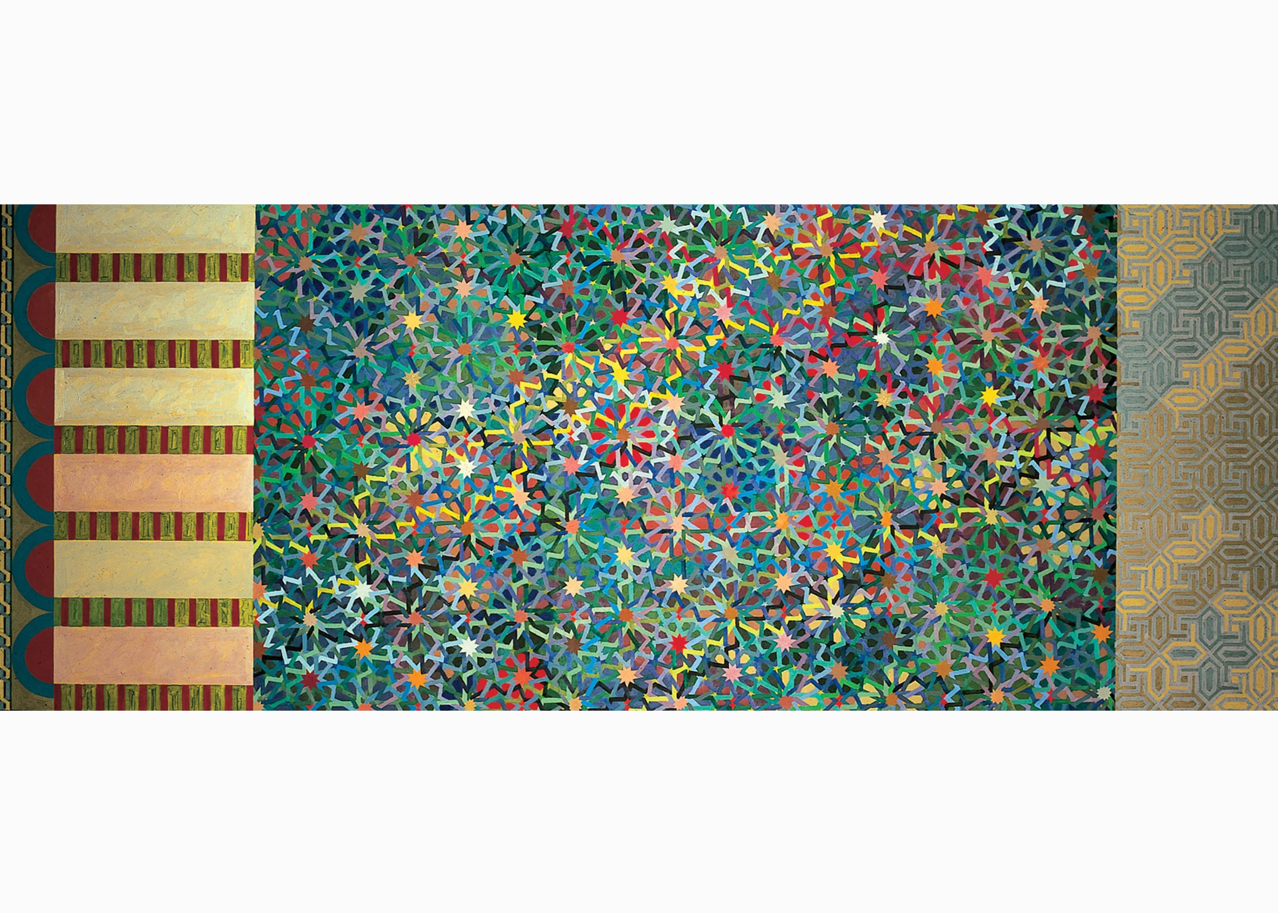 a maze, 1977, acrylic/canvas, 72 x 180”