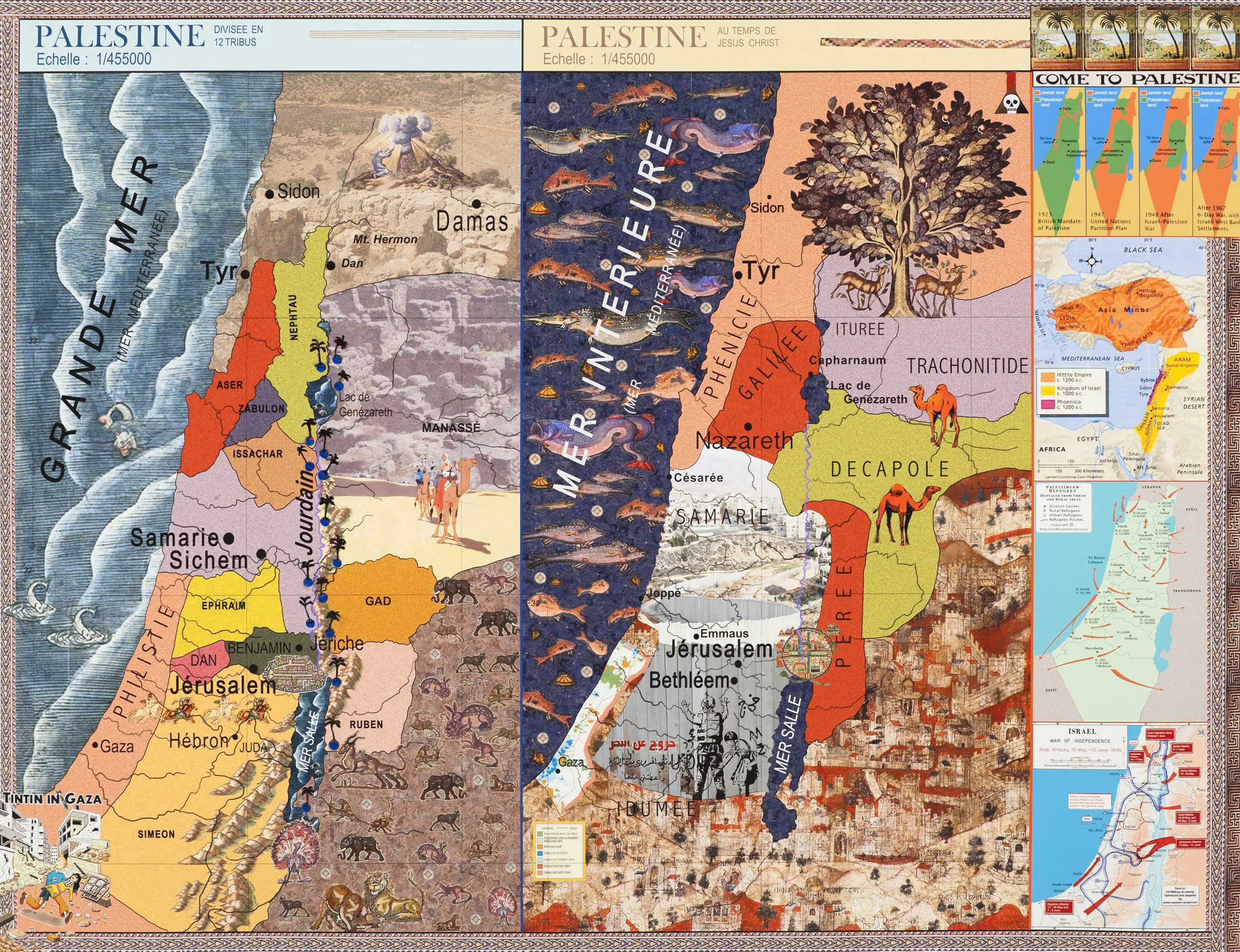 Palestine , 2013, collage and digital archival inkjet print, 36" x 47 1/2"
