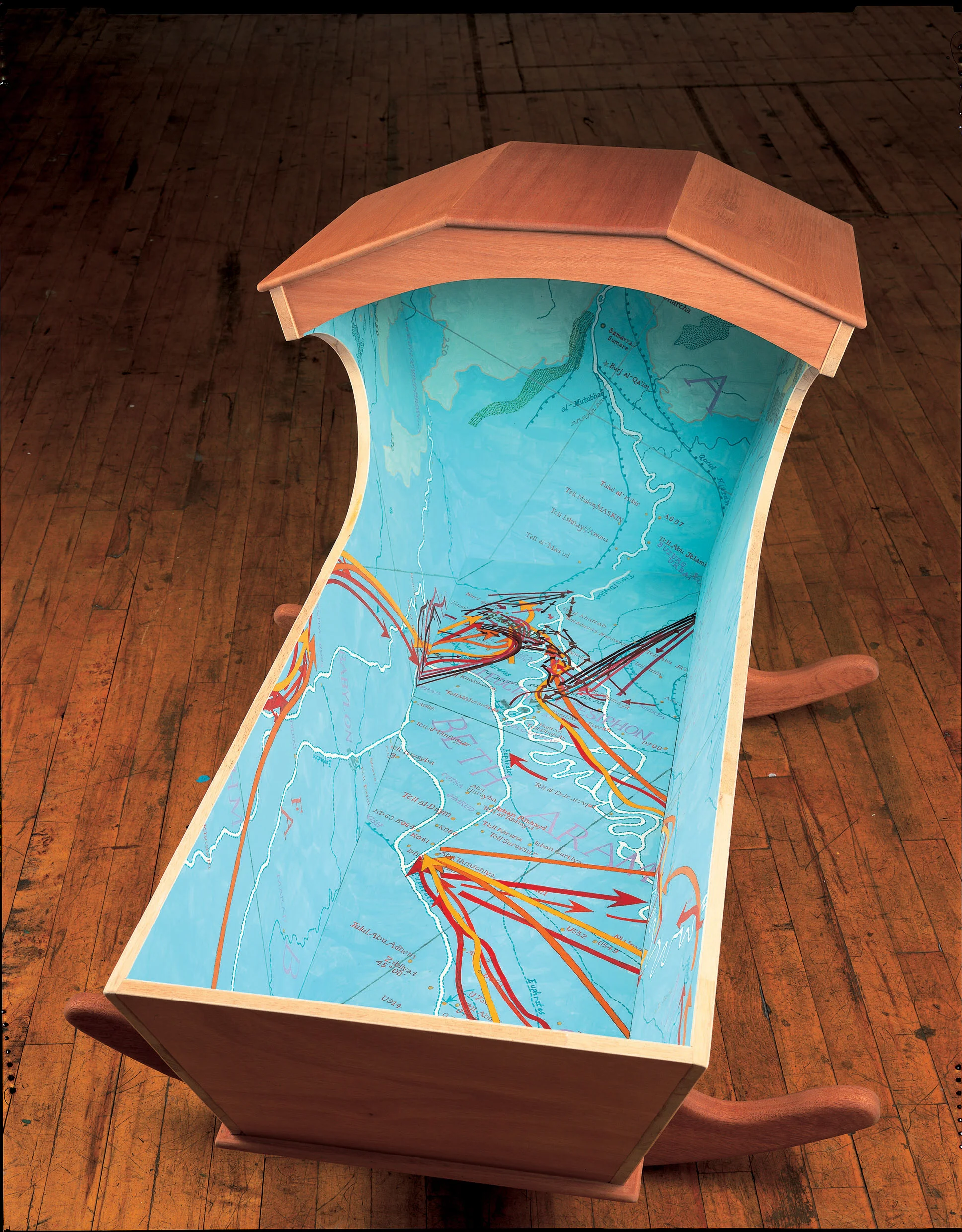 Rocking the Cradle, 2003, acrylic/wood, 56 x 27 x 30.5”