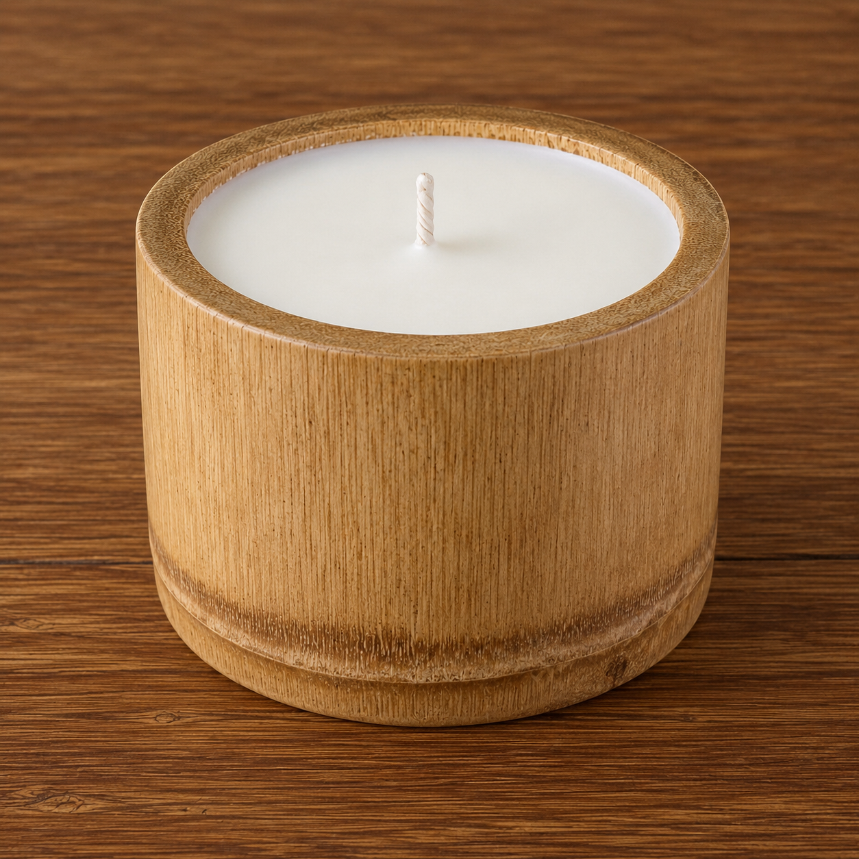GADWA medium bamboo candle 220g soy wax in Guadua bamboo container — 56 hours burn time wholesale