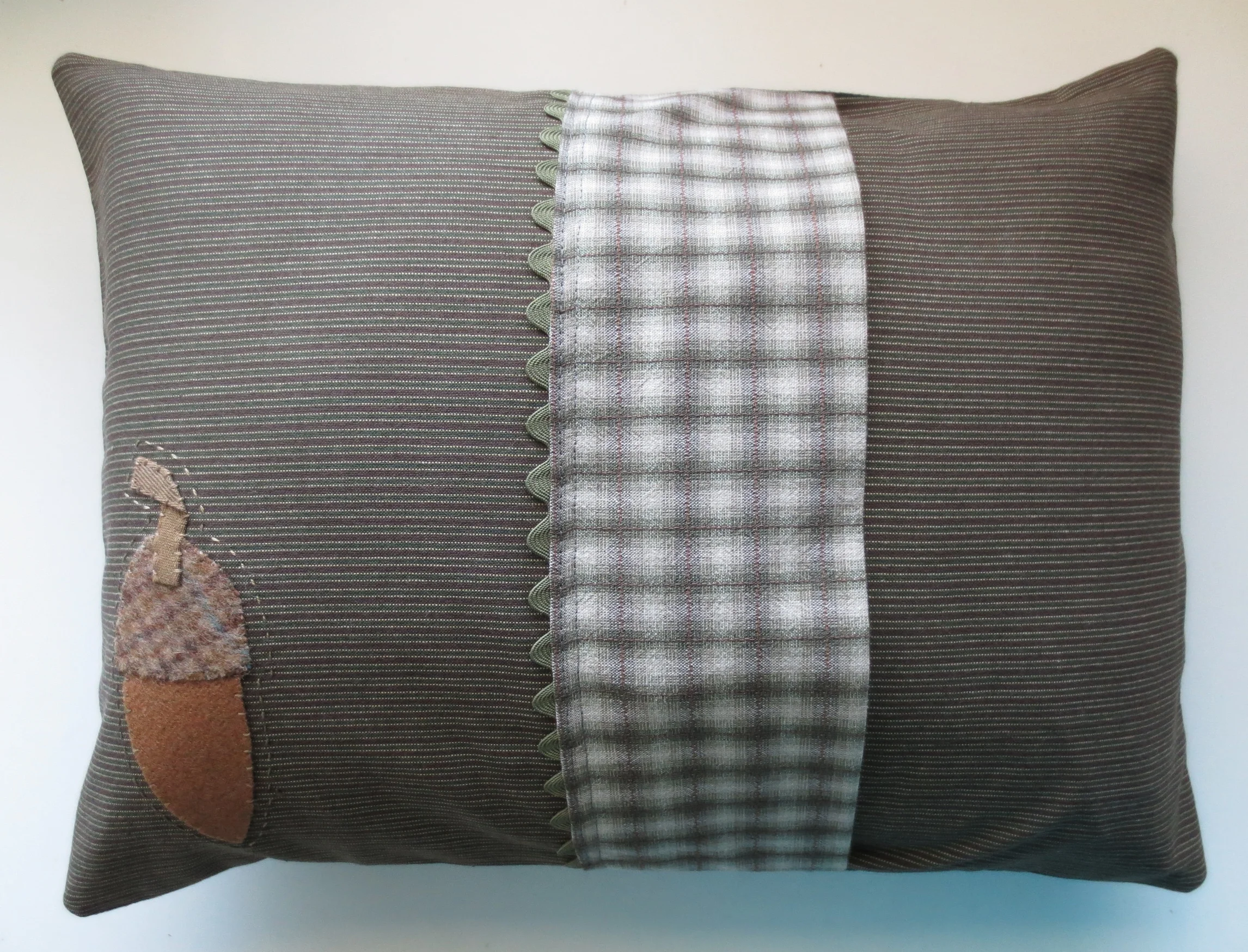 Acorn Trio Wool Applique Pillow