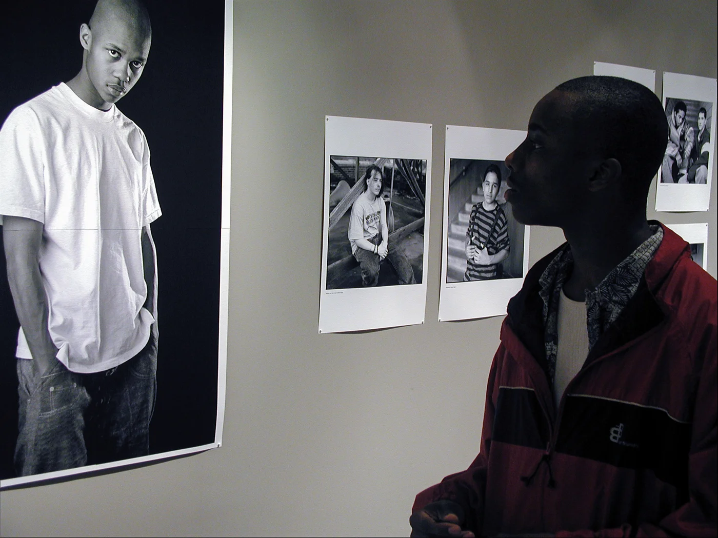  Student views portrait of Anthony 