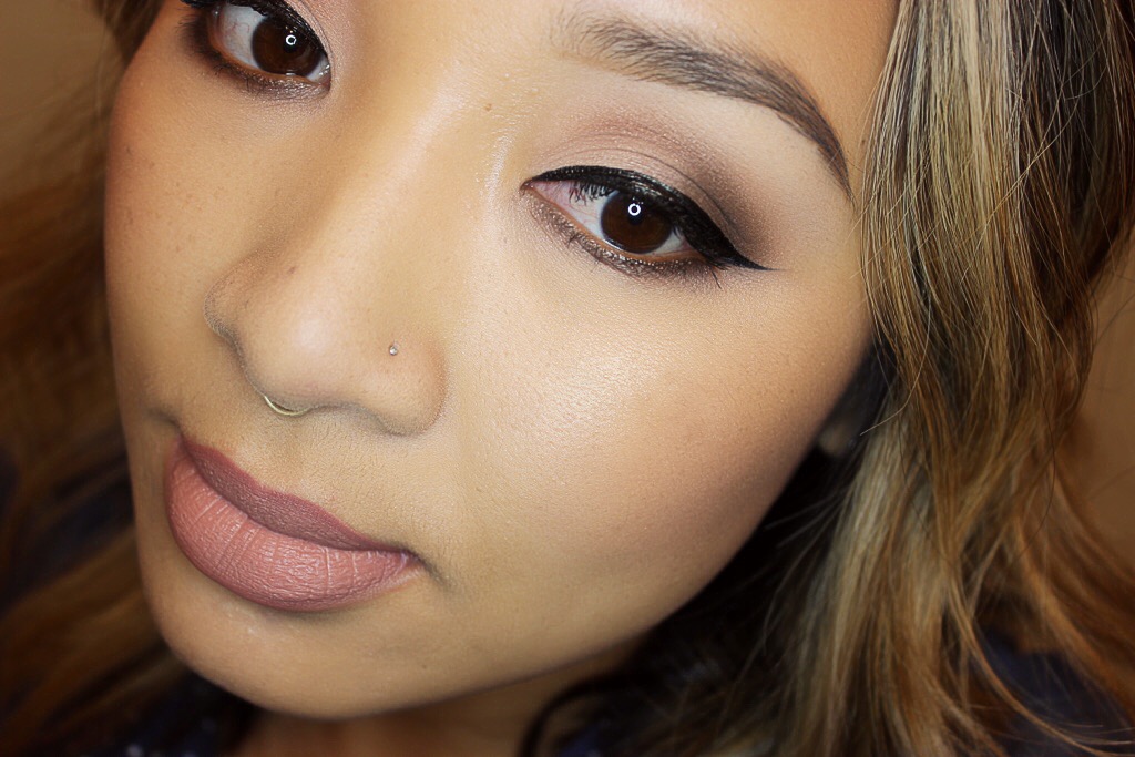 Eyes: In addition to MAC Antiqued, Makeup Geek Shadows in Mocha and Peach Smoothie , Kat Von D Tattoo Liner in Trooper Face: Blemish Remedy Foundation and Nars Orgasm Blush Lips: MAC Buerre Lip Liner and Buxom Lip Foundation in Nude