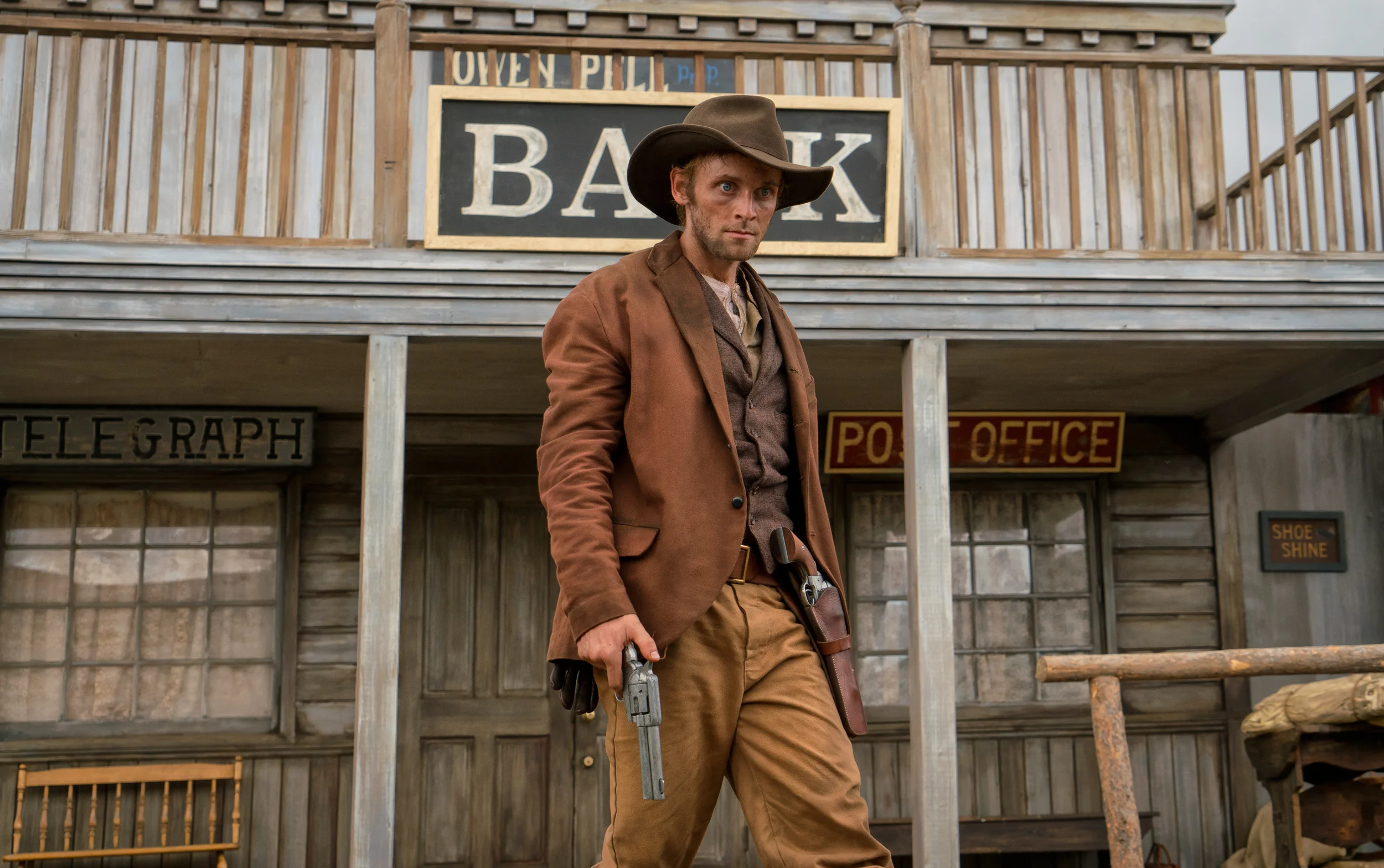 Billy the Kid played by Derek Chariton on the set of The American West in Heber City, Utah.