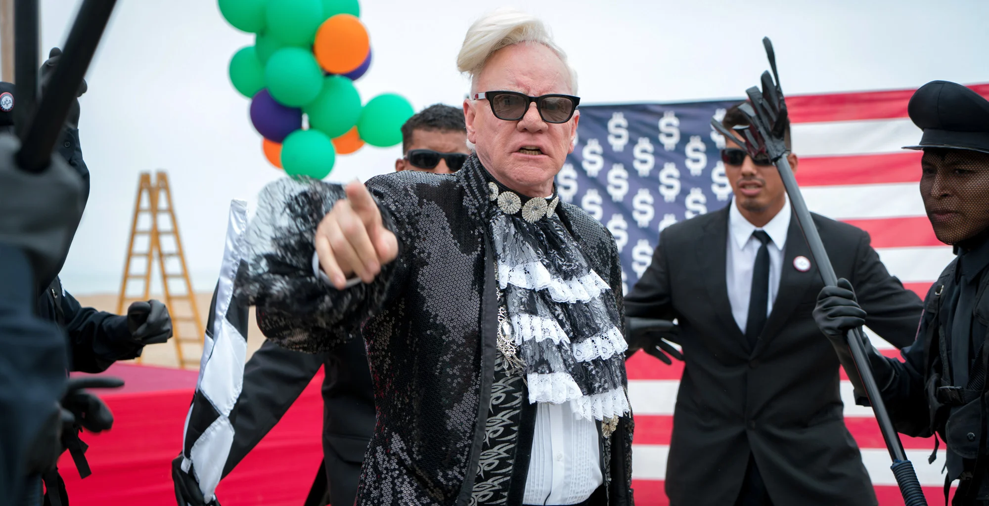 The Chairman (Malcolm McDowell) in Death Race 2050