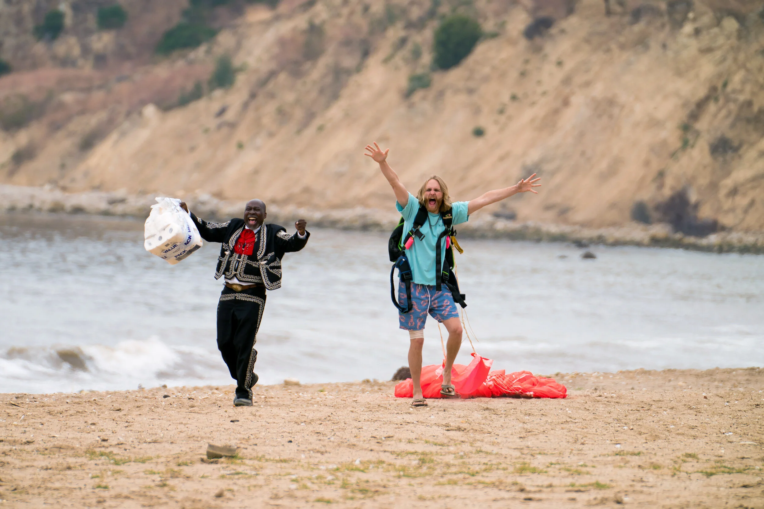 Brent Jennings and Wyatt Russell in AMC's Lodge 49