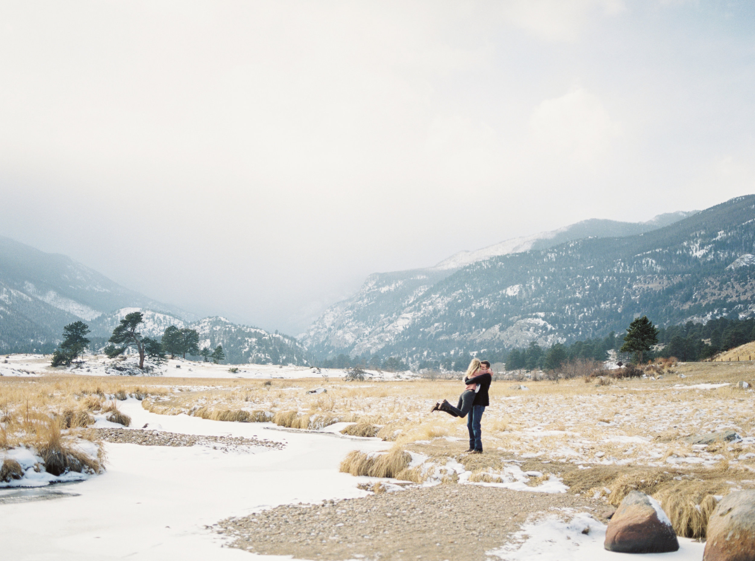 Colorado Winter Engagement Session - Fine Art Film Photographer Tara Bielecki Photography