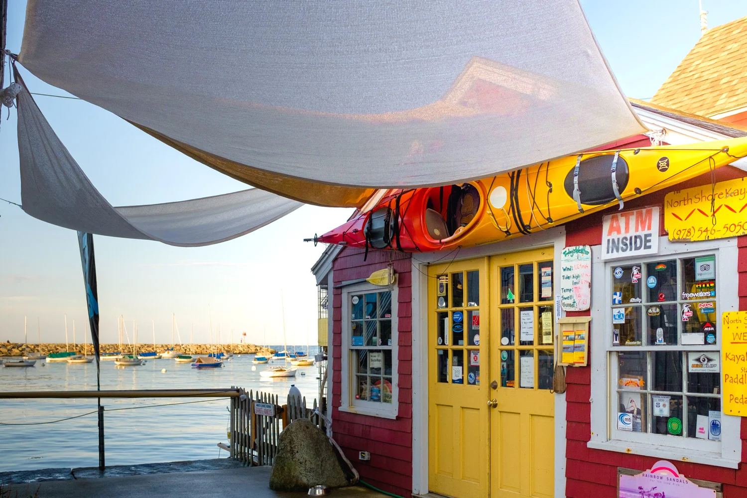North Shore Kayak on Tuna Wharf in Rockport, Massachusetts.