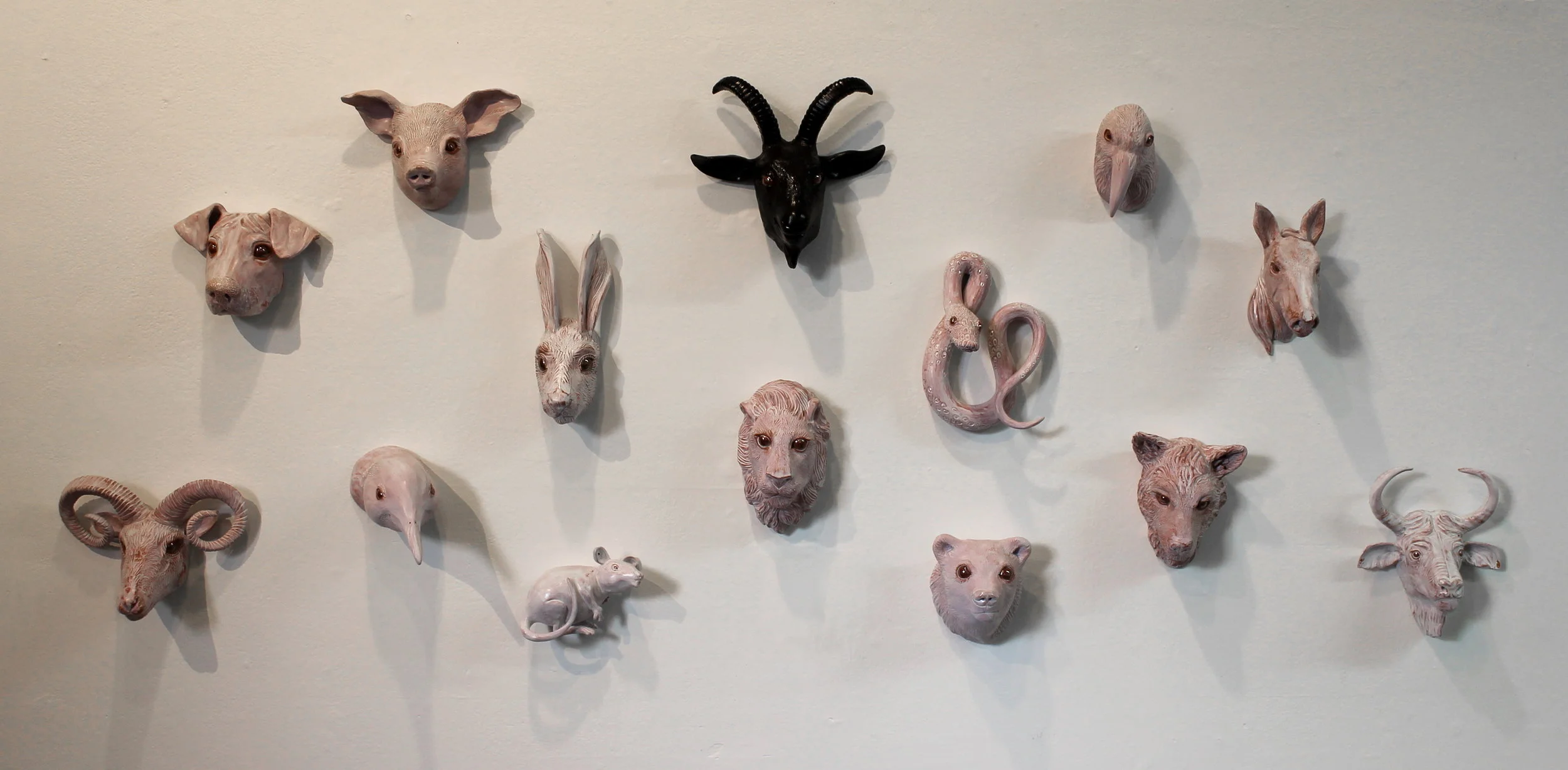 Installation of Spirit Guardians at Women's Studio Workshop; The Gallery Under the Stairs. March 2017
