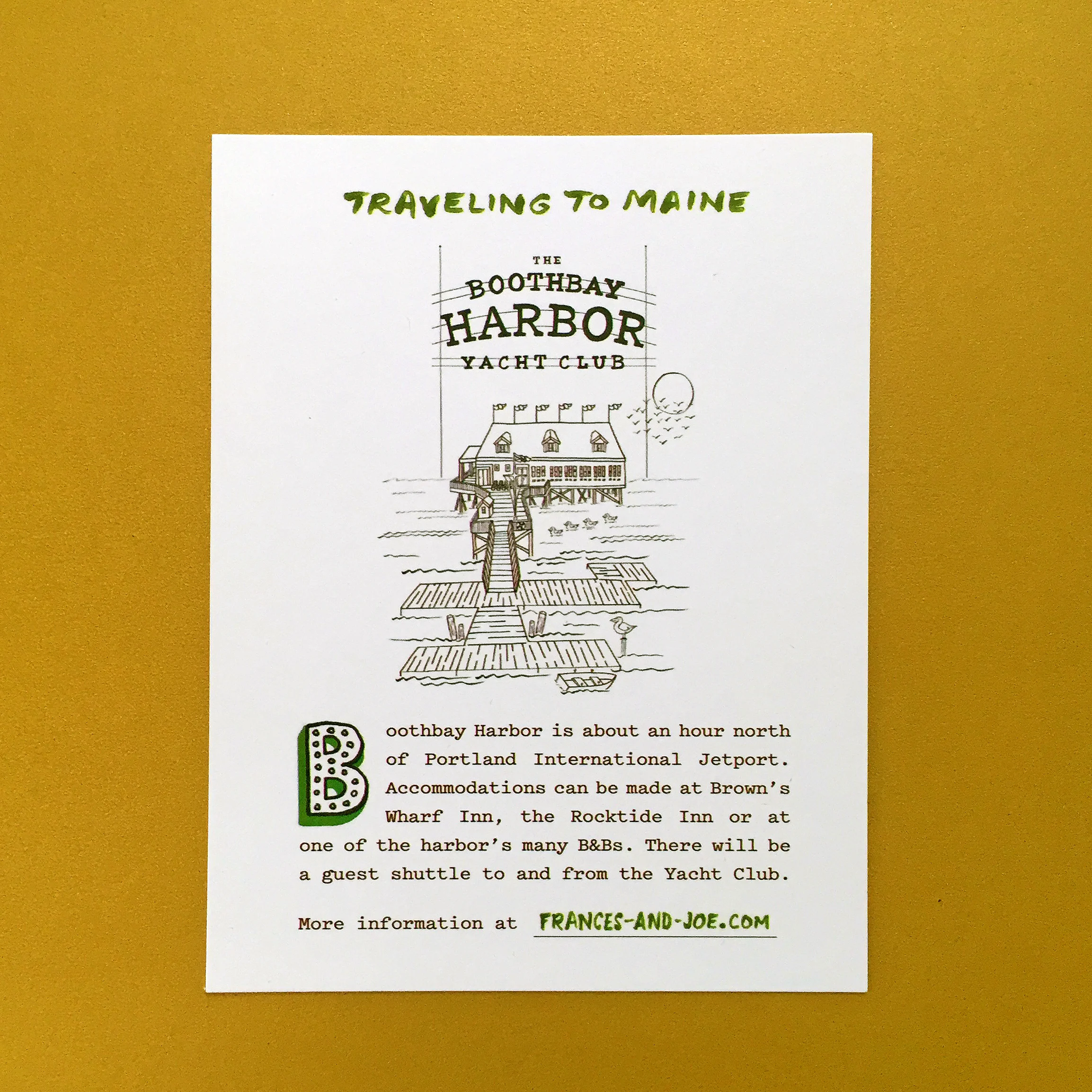 The travel information card.