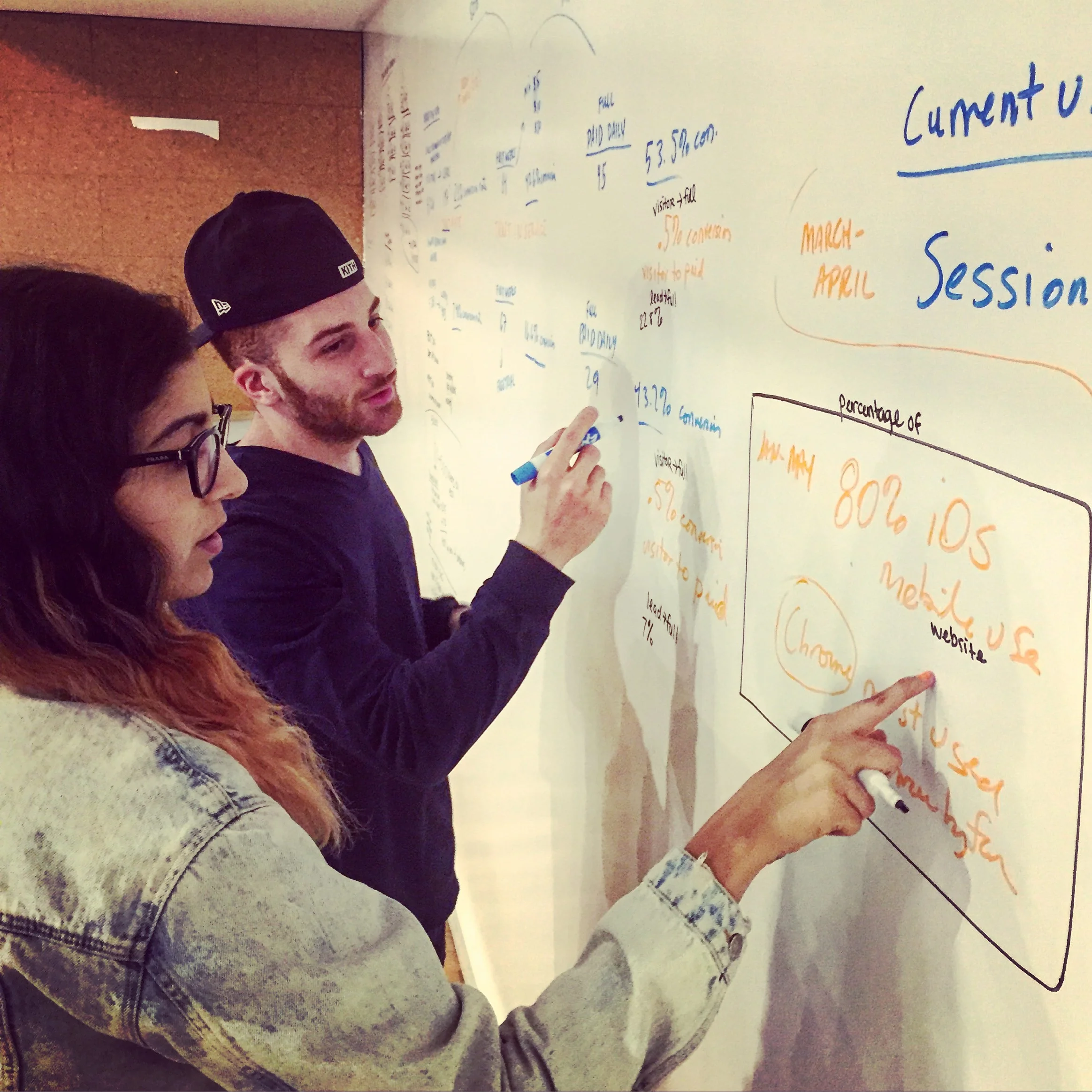 Mor and Anthony actively seek patterns in Slate’s Google Analytics spreadsheet on user preferences.