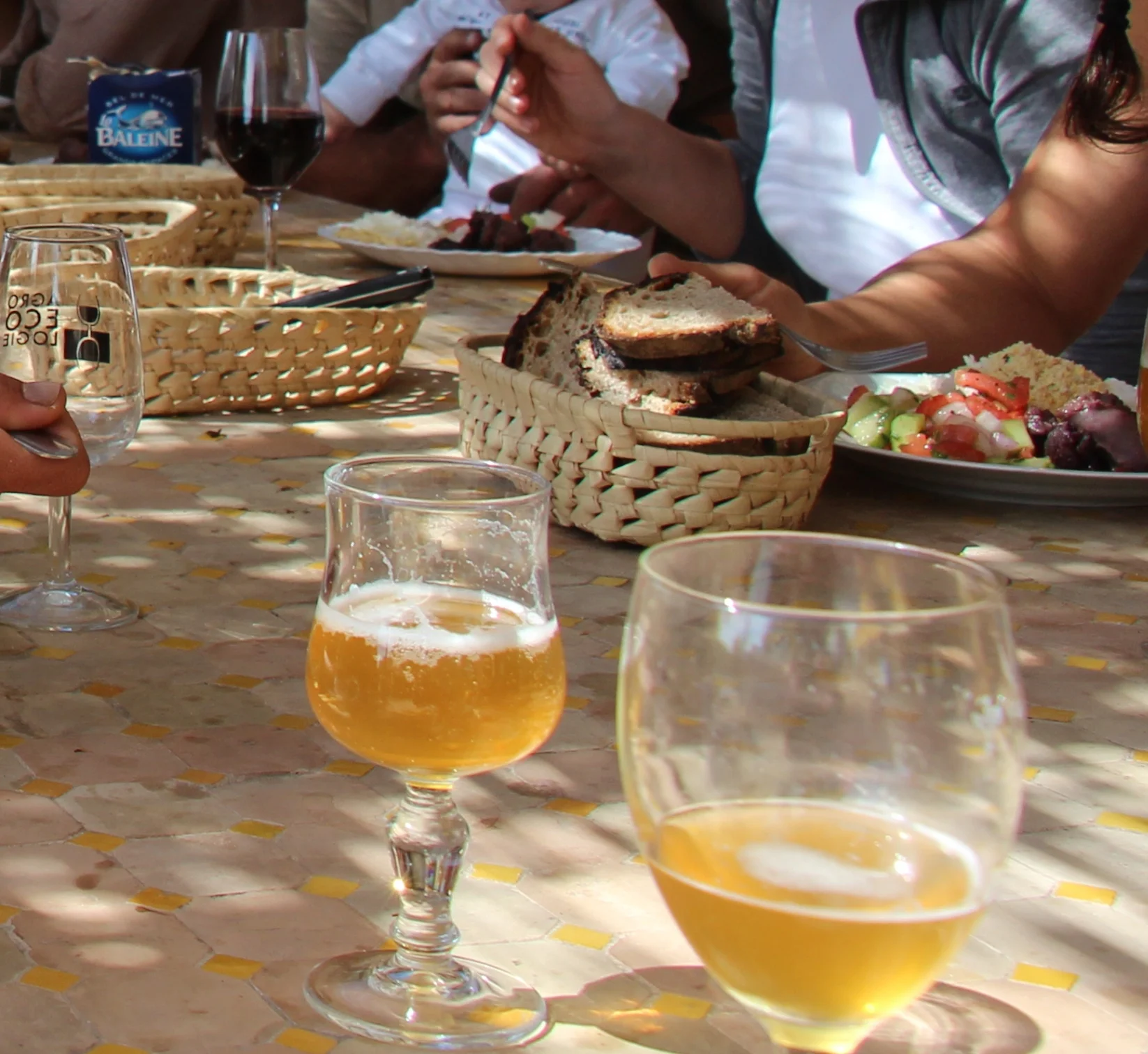 Tiny beer glasses.