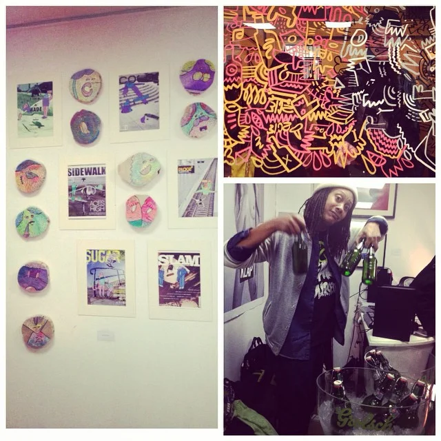 Lucas Beaufort artwork on the left. Ferni artwork on top right. Mr Oldjay DJ on bottom right.