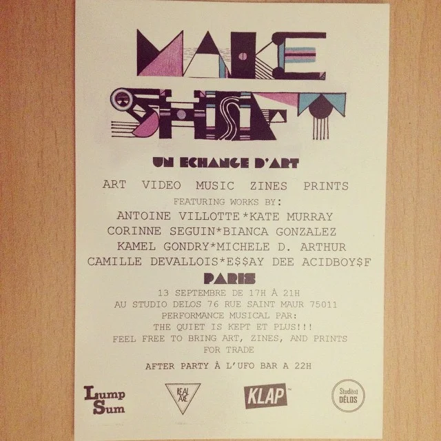 MAKE SHIFT, un échange d'art at Studio Delos - September 13th, 2014